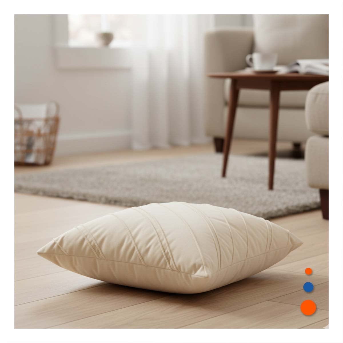 CUBIERTA PARA ALMOHADA CON TEXTURA SUAVE DE TERCIOPELO Y DIAGONALES EN CREMA Y+PAPEL REGALO - 2