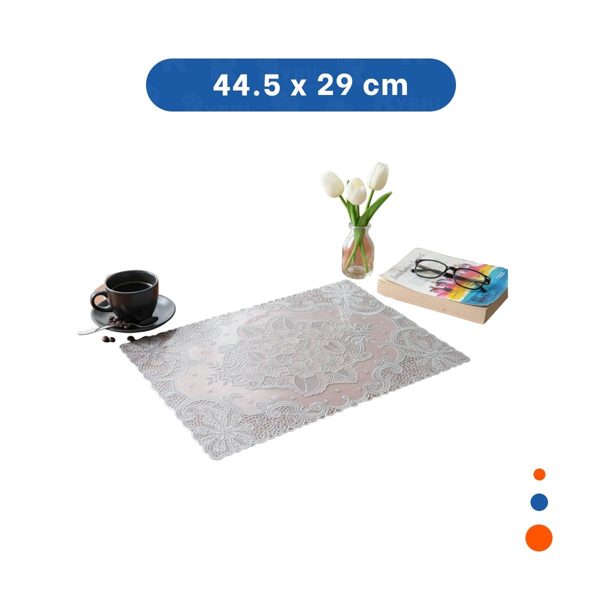 PACK12 CUBIERTA PLATEADA MODERNA CON MOTIVO DE ENCAJE Y FLORES PARA DECORACION Y+PAPEL REGALO - 4