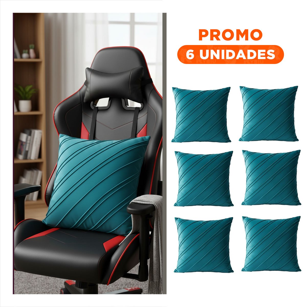 PACK6 PROTECTOR DE TERCIOPELO VERDE AZULADO QUE INTEGRA DIAGONALES CON FLUIDEZ VISUAL - 1