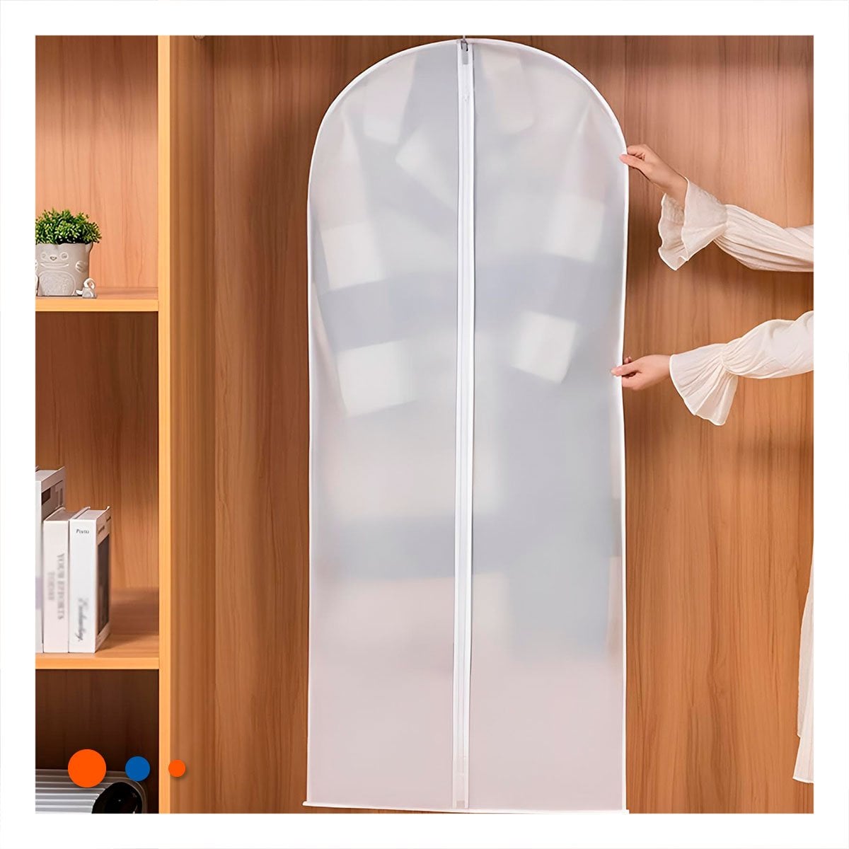 COBERTOR ORGANIZADOR DE ROPA 60X140CM BLANCO TRANSPARENTE USO DIARIO Y+REGALO STICKER - 2