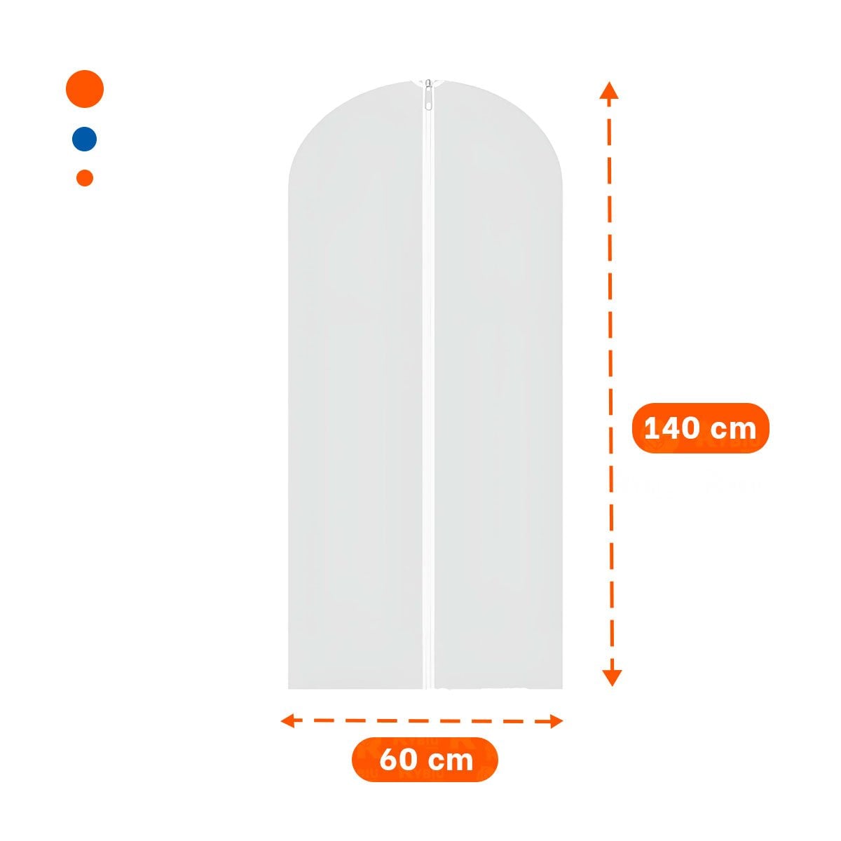 COBERTOR ORGANIZADOR DE ROPA 60X140CM BLANCO TRANSPARENTE USO DIARIO Y+REGALO STICKER - 4