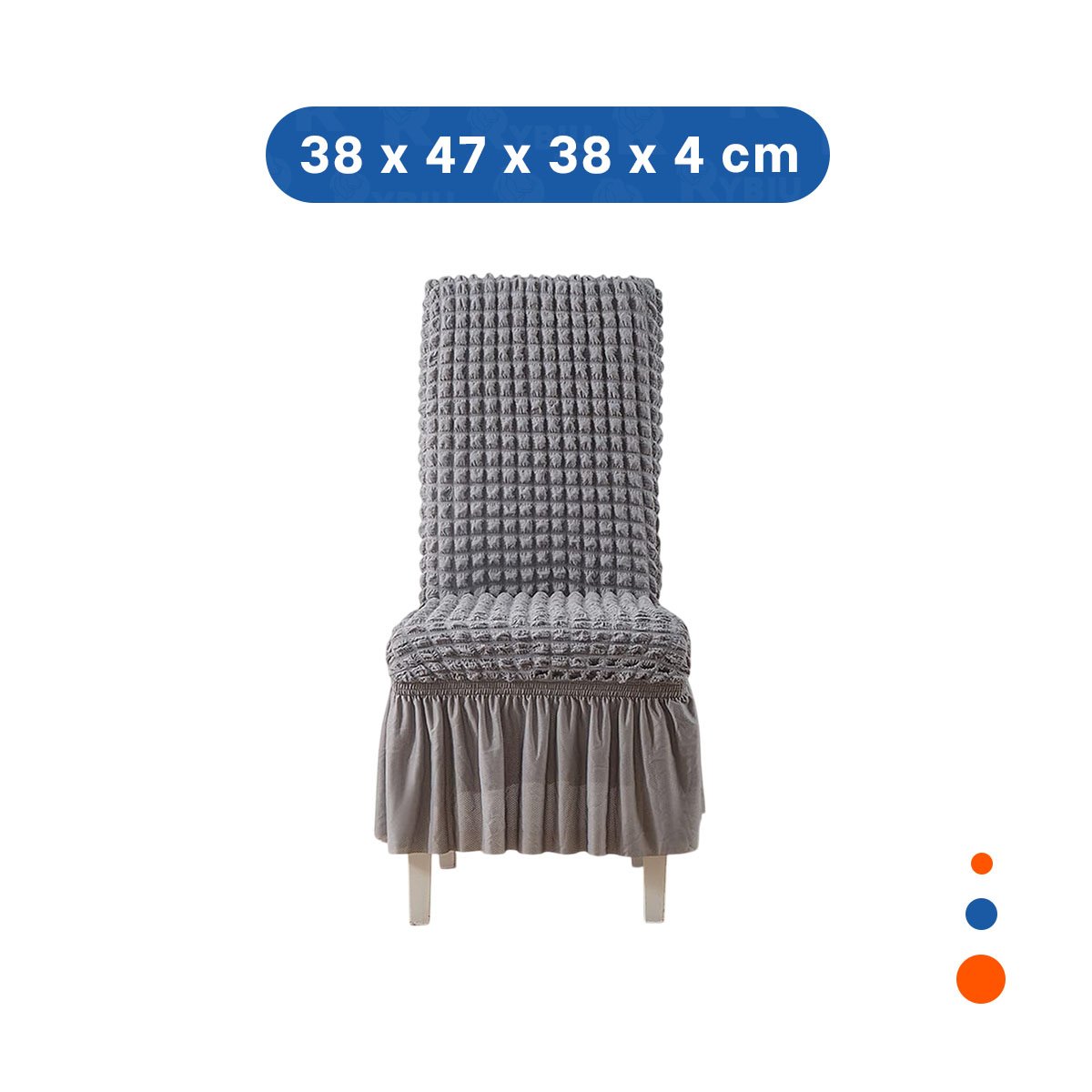 PACK12 PROTECTOR ELASTICA COLOR PLOMO PARA SILLA CON RELIEVE GEOMETRICO CUADRADO Y+PAPEL REGALO - 4