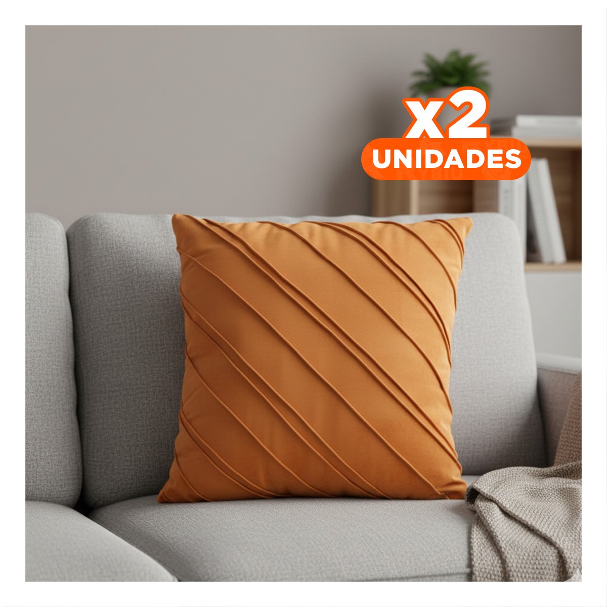 PACK2 FUNDA DE TERCIOPELO NARANJA QUE INTEGRA RAYAS DIAGONALES CON LECTURA VISUAL CONTINUA - 1