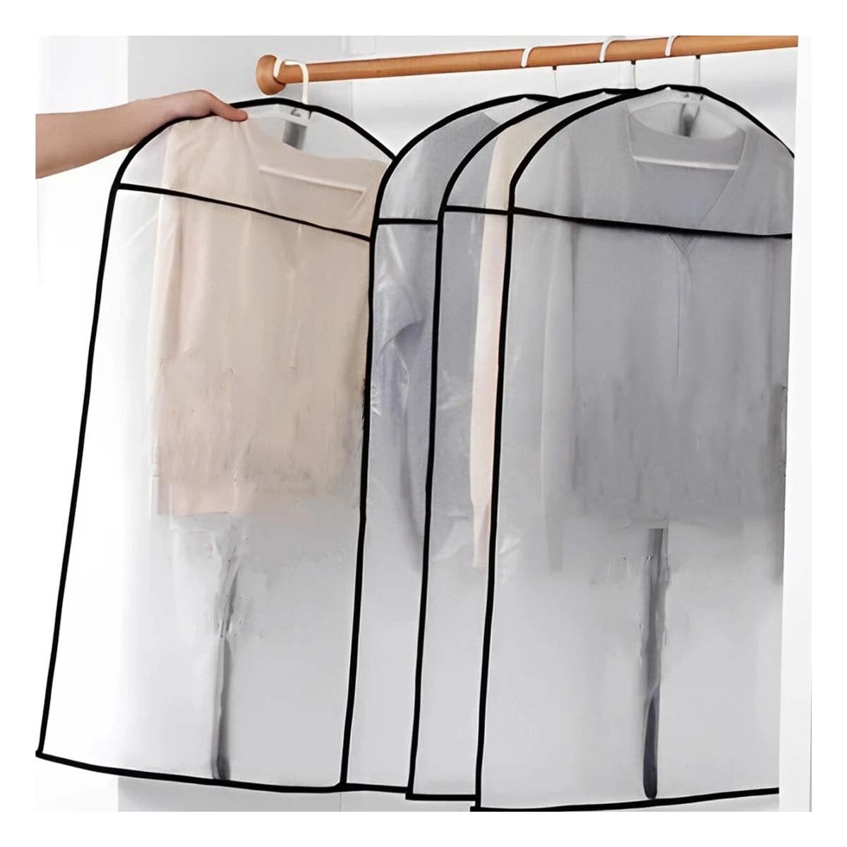 PACK2 CUBIERTA PARA ROPA FORMAL DE USO DIARIO 60CMX80CM BLANCO Y+REGALO STICKER - 3