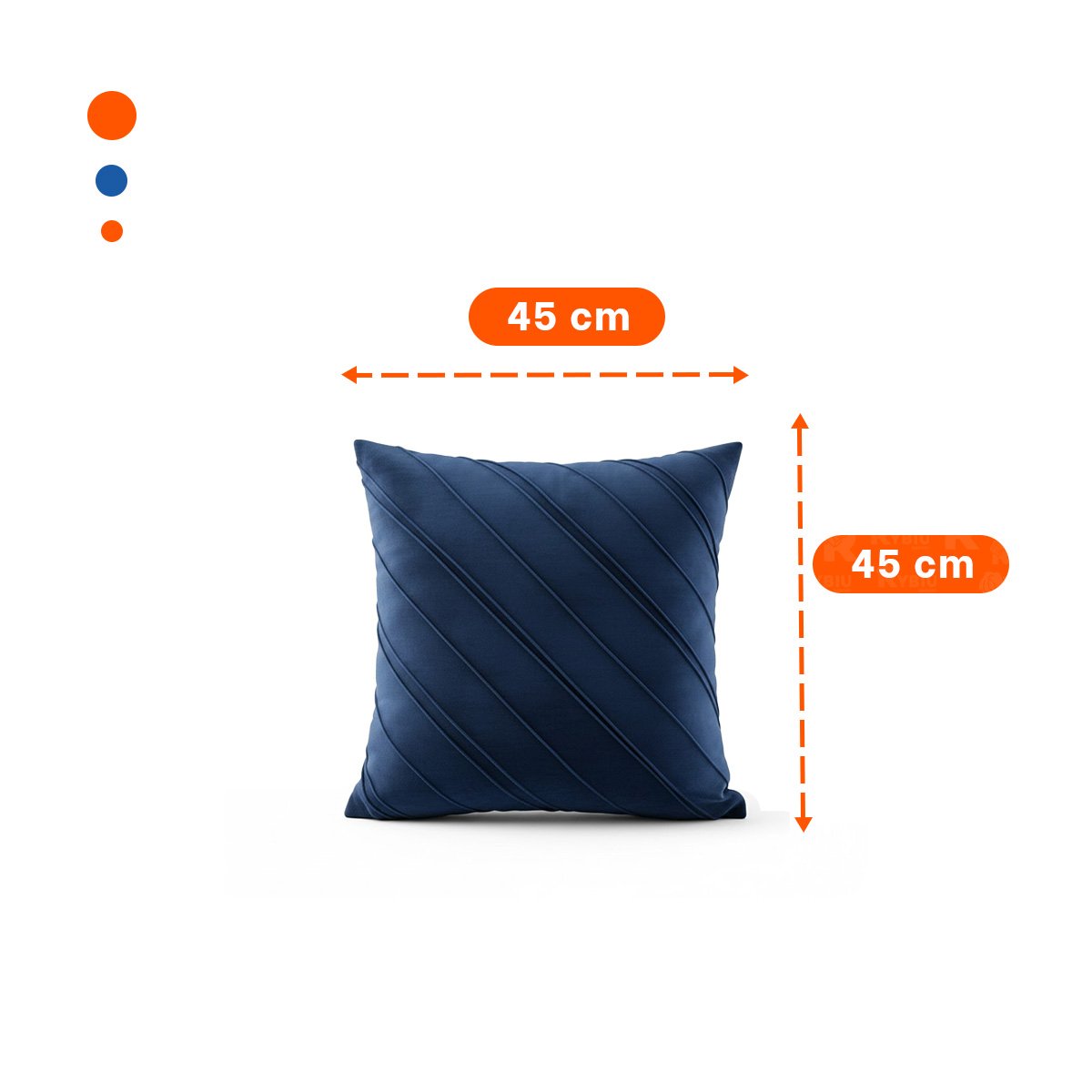 PACK6 CAPA PARA ALMOHADA CON ENFOQUE VISUAL EN TERCIOPELO AZUL DE 45CM Y+PAPEL REGALO - 4
