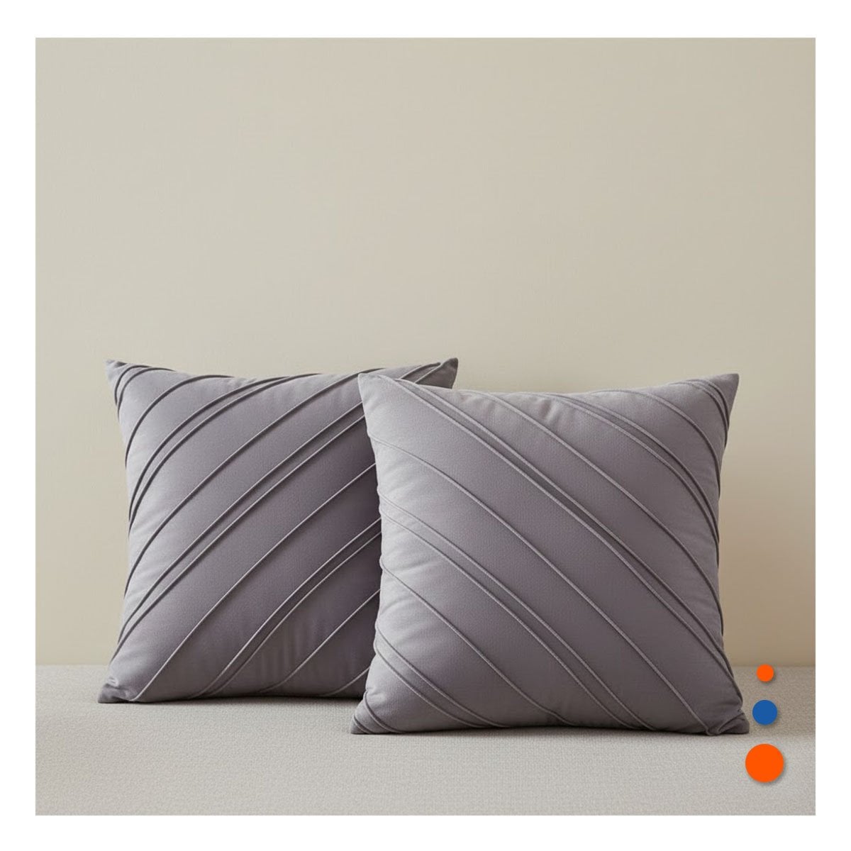 PACK2 FUNDA PARA ALMOHADA CON TERCIOPELO Y DIAGONALES DE COLOR PLOMO OSCURO Y+PAPEL REGALO - 2