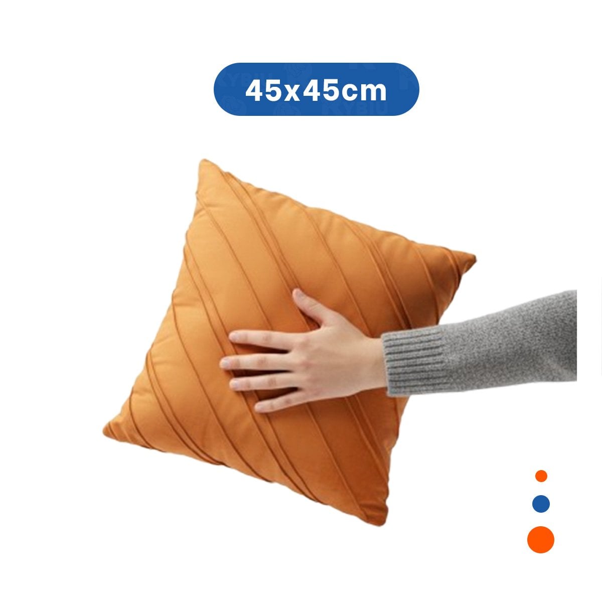 CUBIERTA DE USO DIARIO PARA ALMOHADA CON PATRON DIAGONAL Y TERCIOPELO NARANJA Y+LIGAS REGALO - 4