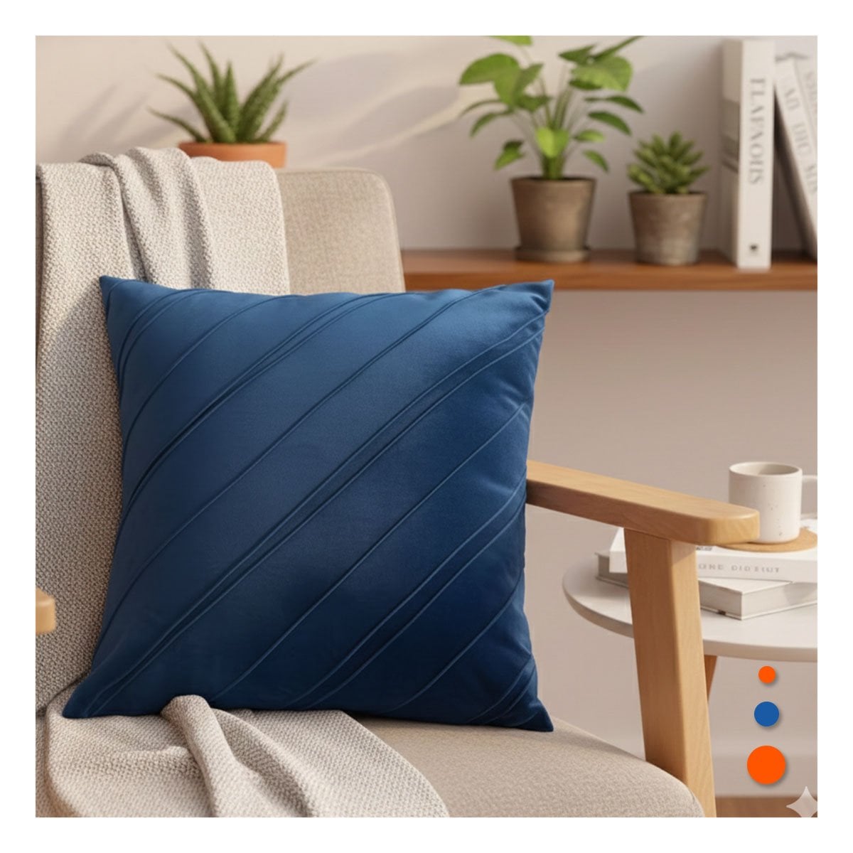 CUBIERTA DE USO DIARIO PARA ALMOHADA CON PATRON DIAGONAL Y TERCIOPELO AZUL Y+LIGAS REGALO - 1