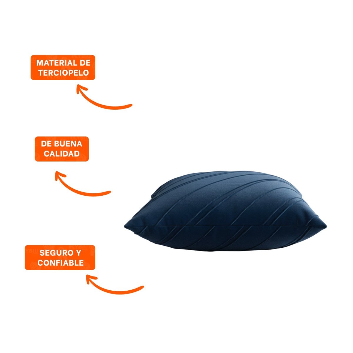 CUBIERTA DE USO DIARIO PARA ALMOHADA CON PATRON DIAGONAL Y TERCIOPELO AZUL Y+LIGAS REGALO - 3
