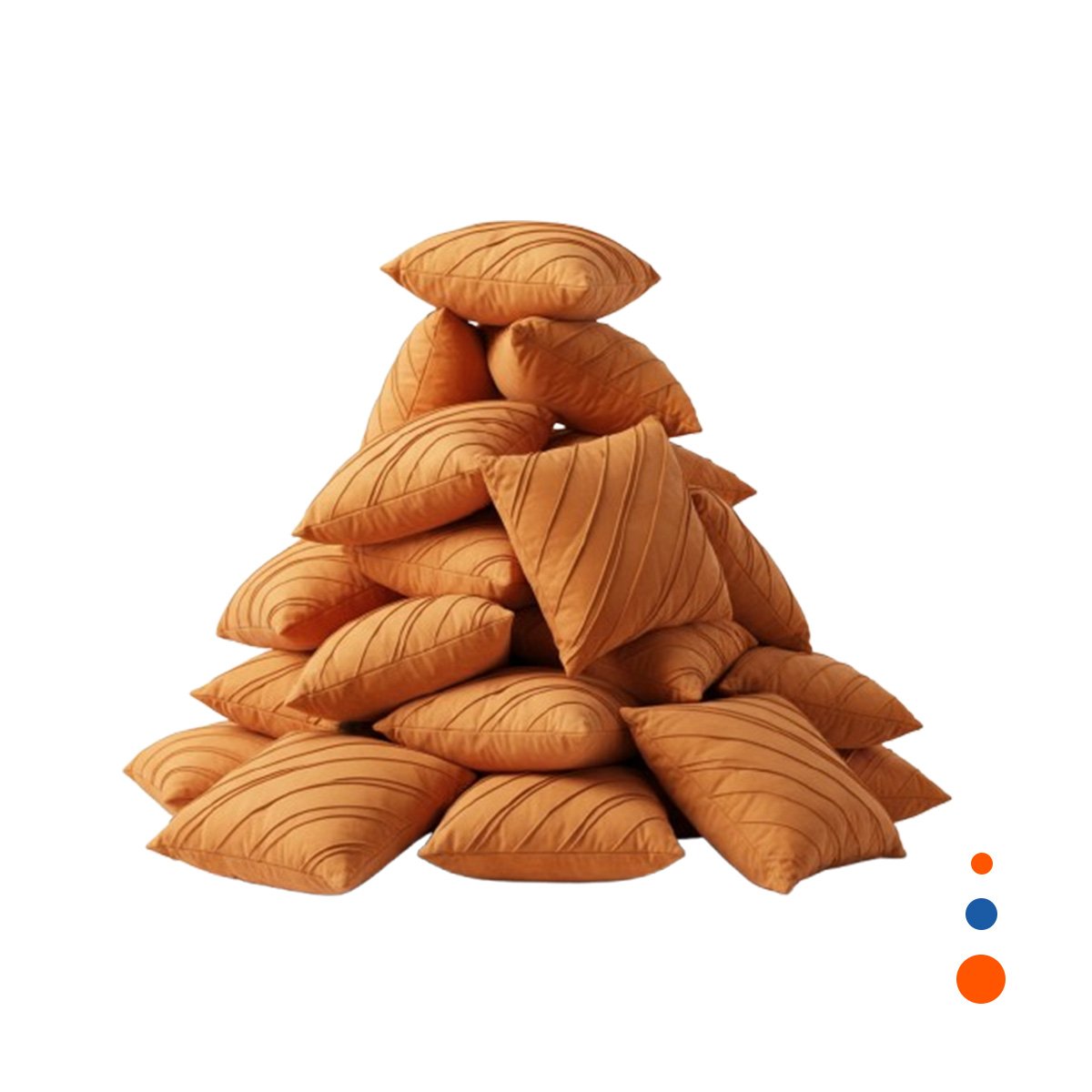 PACK4 FUNDA PARA ALMOHADA QUE COMBINA TERCIOPELO Y DIAGONALES EN COLOR NARANJA YPAPEL REGALO - 3
