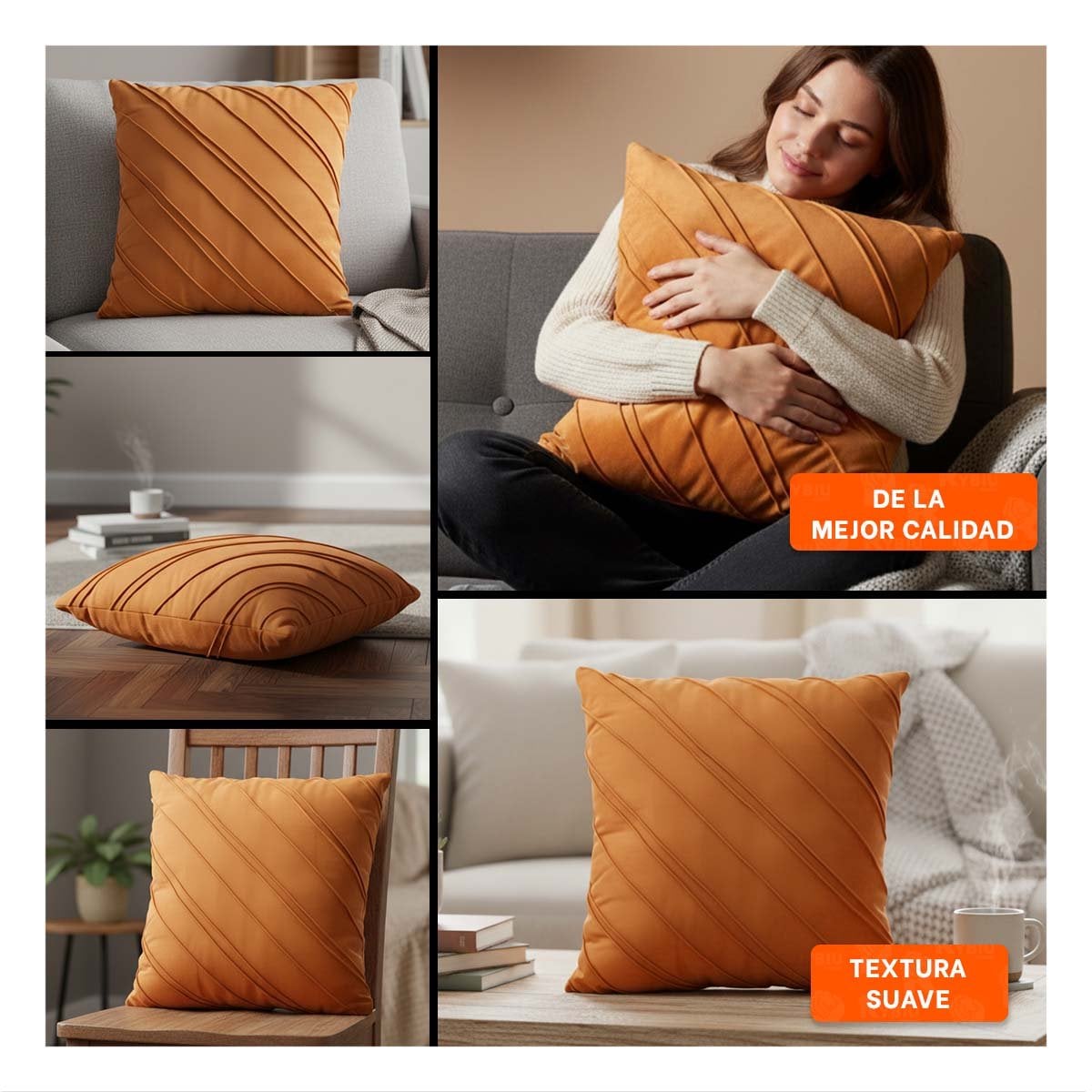 PACK12 FORRO DECORATIVO CON TERCIOPELO NARANJA Y LECTURA DIAGONAL CONTINUA Y+PAPEL REGALO - 2