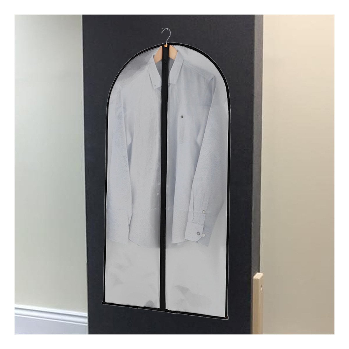COBERTOR DE TRAJE DE PLASTICO RESISTENTE 60CMX80CM BLANCO Y+REGALO STICKER - 5