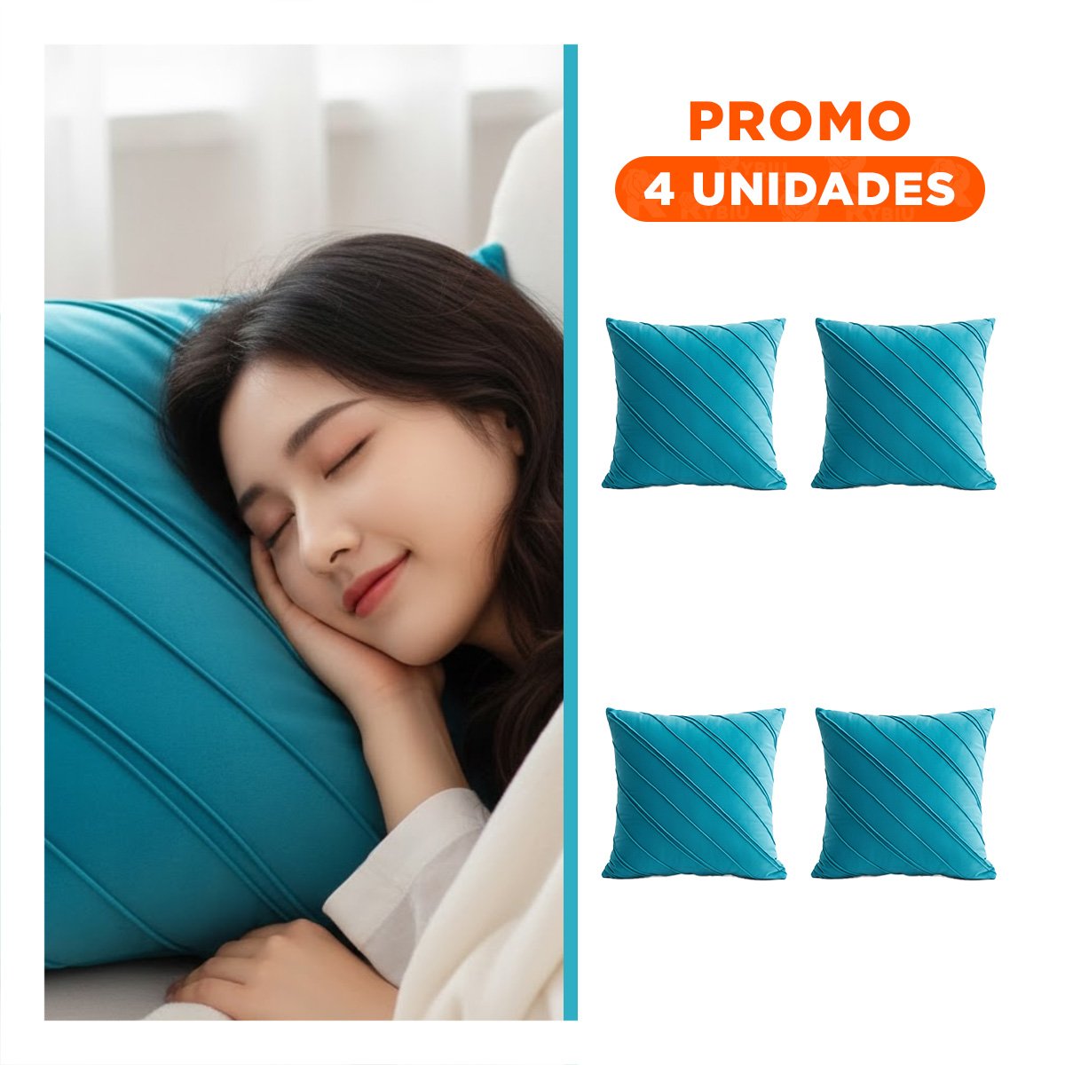 PACK4 PROTECTOR PENSADA PARA ALMOHADA CON PATRON DIAGONAL Y SUPERFICIE ROJA Y+REGALO STICKER - 1