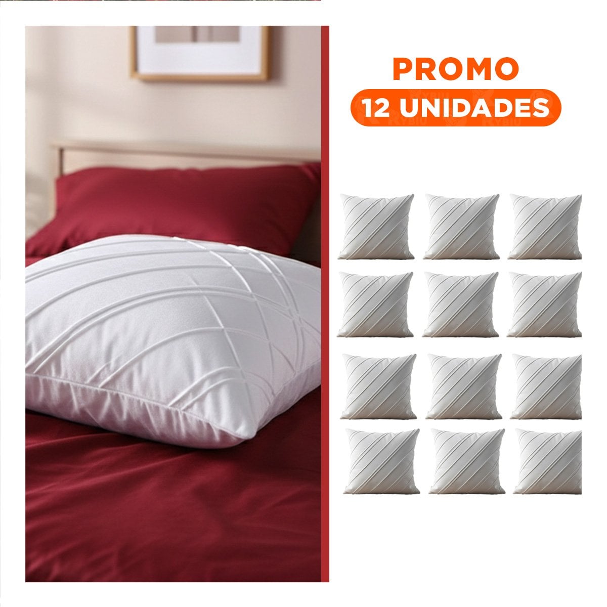 PACK12 COBERTURA MODERNA PARA COJIN BLANCO TERCIOPELO 45 CM Y+REGALO STICKER - 1