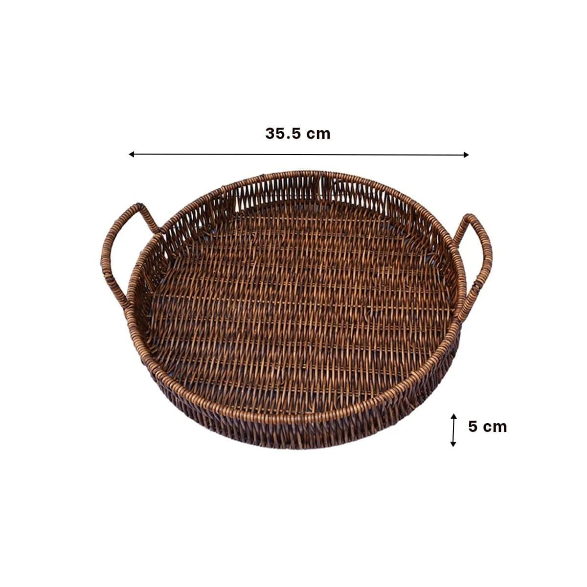 PACK6 CESTA TEJIDA CIRCULAR CON ASAS PARA GUARDAR JUGUETES Y MANTENER ORDEN EN CASA MARRON - 4