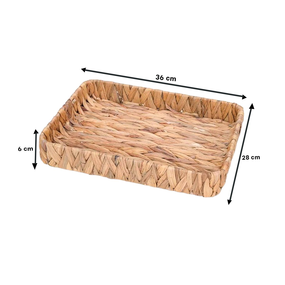 PACK6 CESTA TEJIDA RECTANGULAR GRASS 36X28X6CM MOSTAZA PARA CASA Y ORGANIZAR OBJETOS - 4