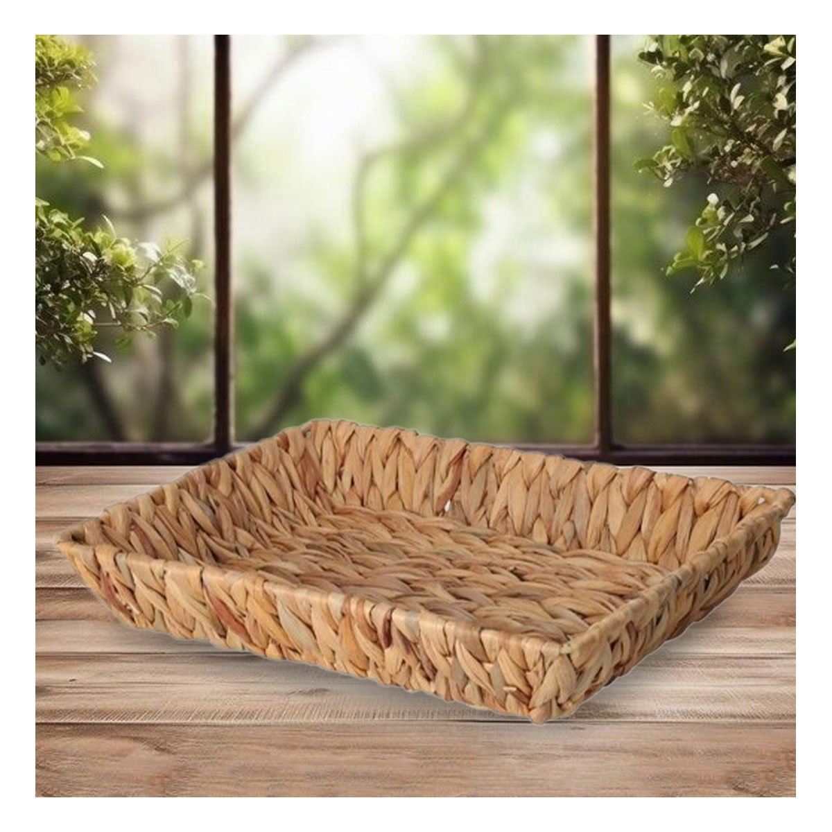 PACK6 CESTA TEJIDA RECTANGULAR GRASS 36X28X6CM MOSTAZA PARA CASA Y ORGANIZAR OBJETOS - 5