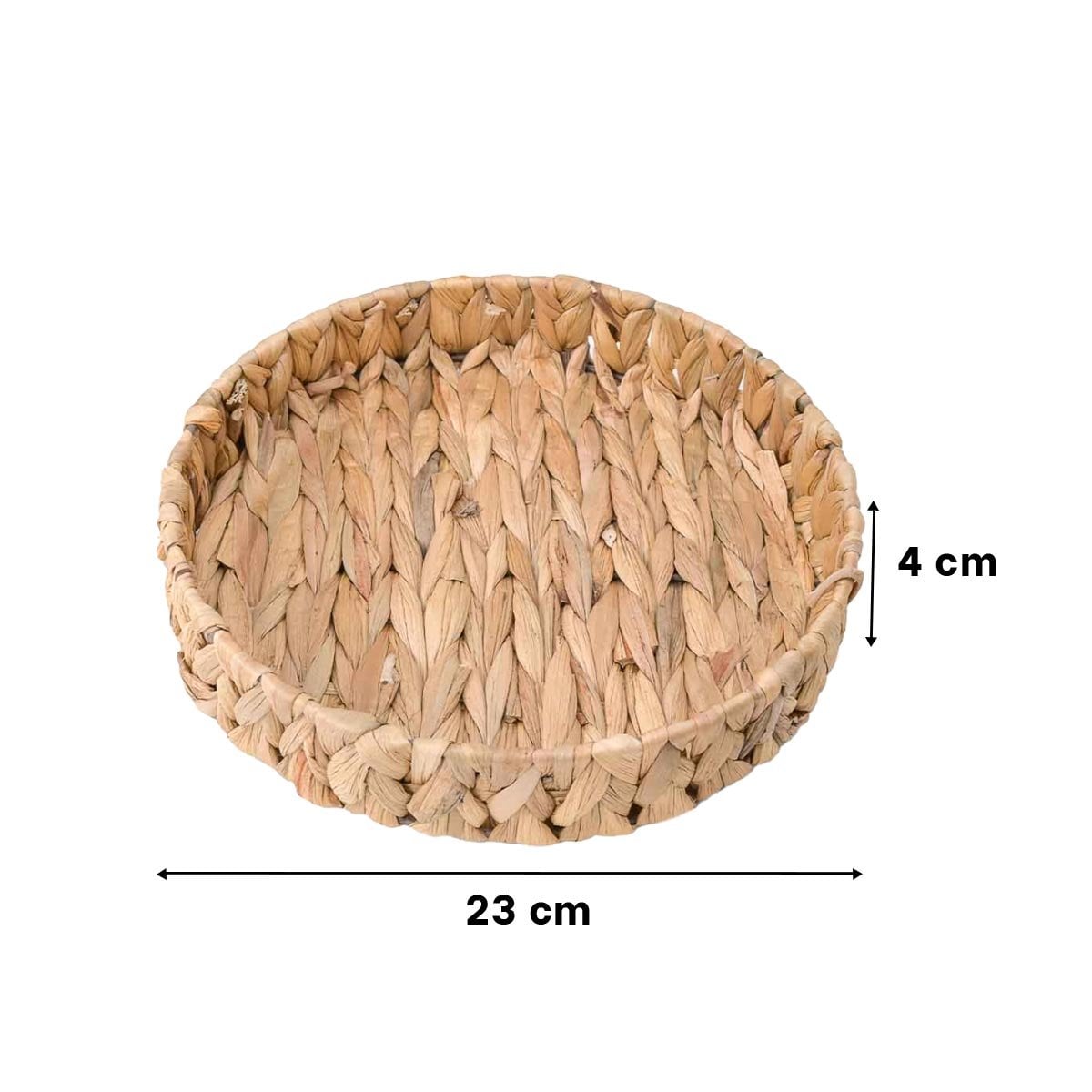 CESTA CIRCULAR TEJIDA GRASS 23X4CM MOSTAZA PARA CASA Y DECORACION FESTIVA YPAPEL REGALO - 4