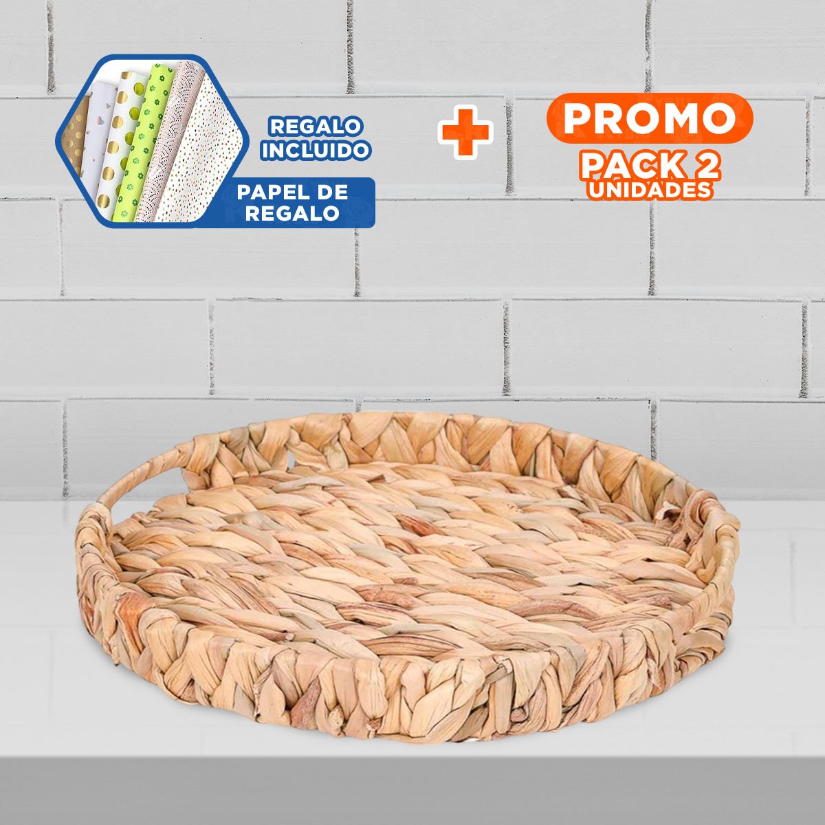 PACK2 CONTENEDOR CIRCULAR CON ASAS GRASS 32X4CM COLOR MOSTAZA PARA GUARDAR ROPA YPAPEL REGALO - 1