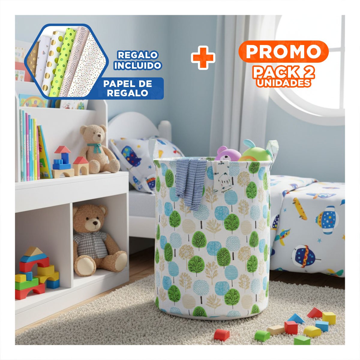 PACK2 ARTICULO PARA ROPA QUE PROTEGE PRENDAS ESTAMPADO DE ARBOLES 43X35CM Y+PAPEL REGALO - 1