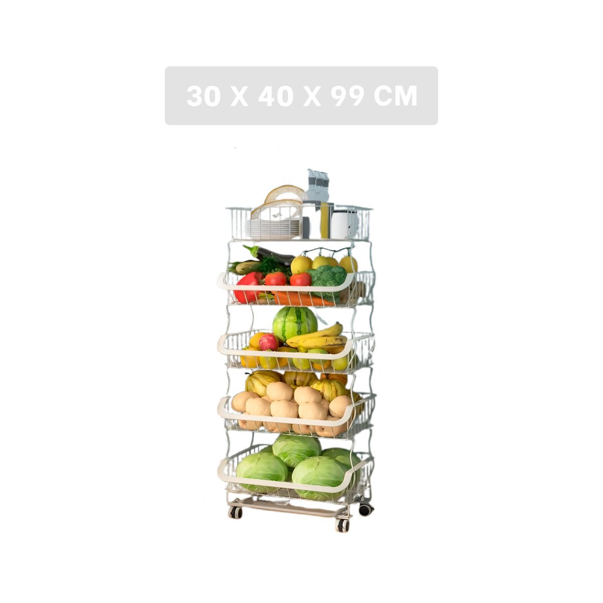 CONTENEDOR APILABLE 5 NIVELES PARA COCINA ACERO BLANCO PARA COCINA ORDENADA Y+LIGAS REGALO - 4
