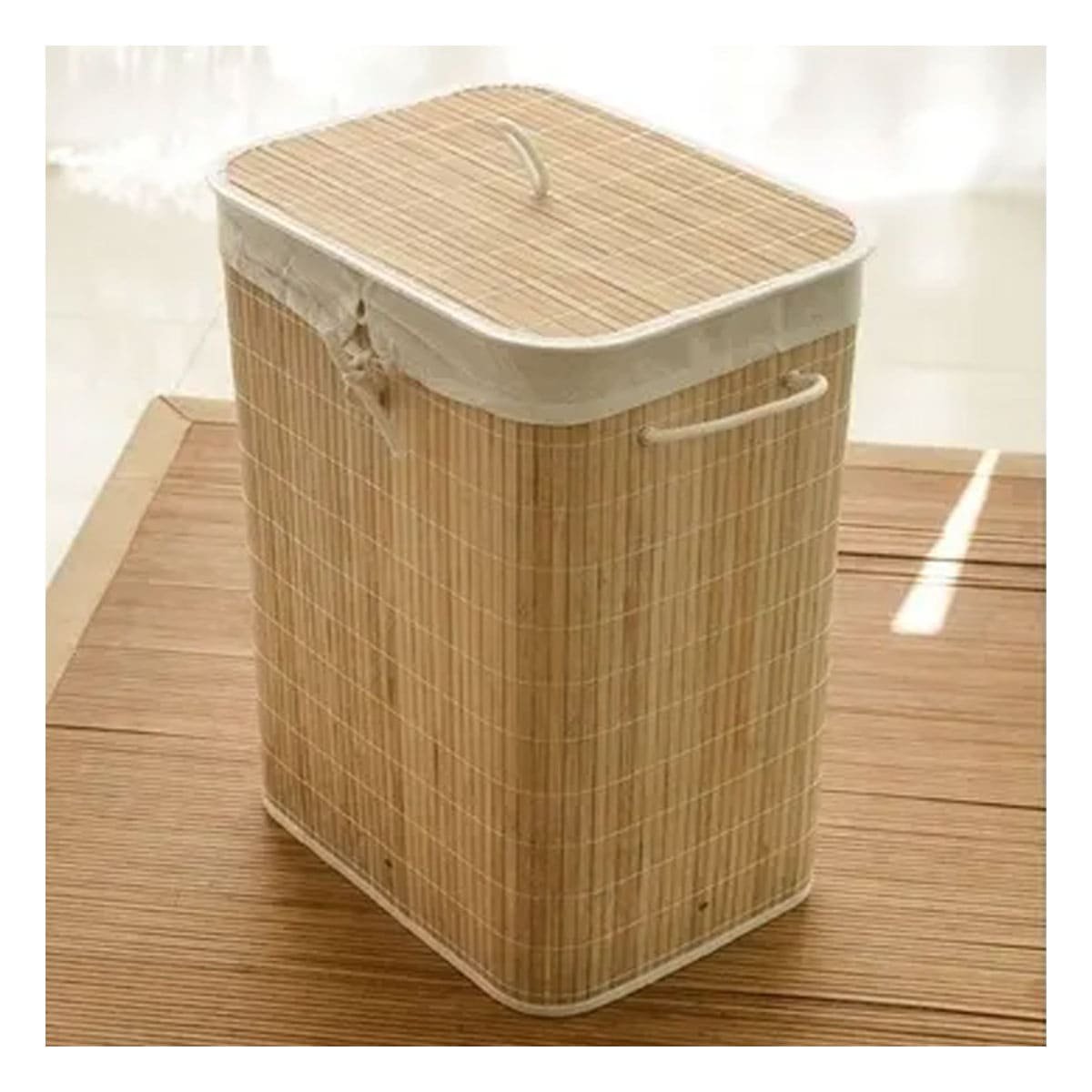 PACK2 RECIPIENTE PLEGABLE DE BAMBU CON TAPA PARA GUARDAR OBJETOS EN EL HOGAR Y+PAPEL REGALO - 5