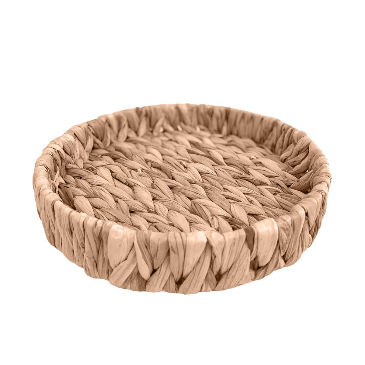 PACK6 CONTENEDOR ARTESANAL REDONDO GRASS 23X4CM MOSTAZA PARA CASA DECORATIVA YREGALO STICKER - 2
