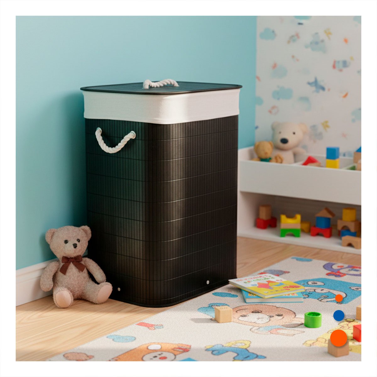 PACK2 MUEBLE PLEGABLE RECTANGULAR CON TAPA PARA ORGANIZACION PRACTICA Y+PAPEL REGALO - 2