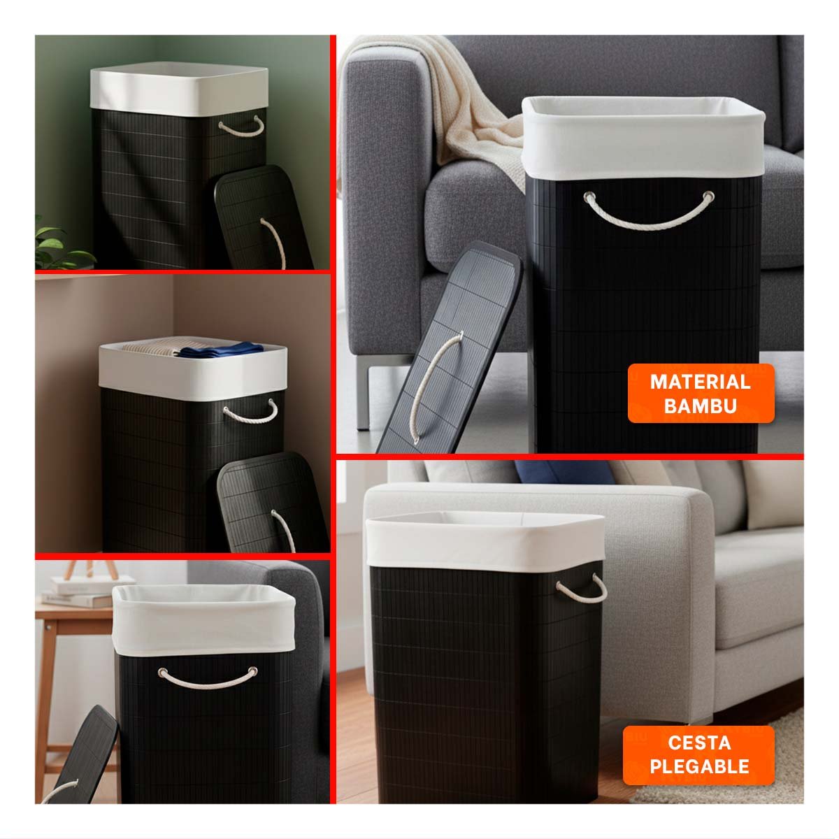 PACK2 MUEBLE PLEGABLE RECTANGULAR CON TAPA PARA ORGANIZACION PRACTICA Y+PAPEL REGALO - 3