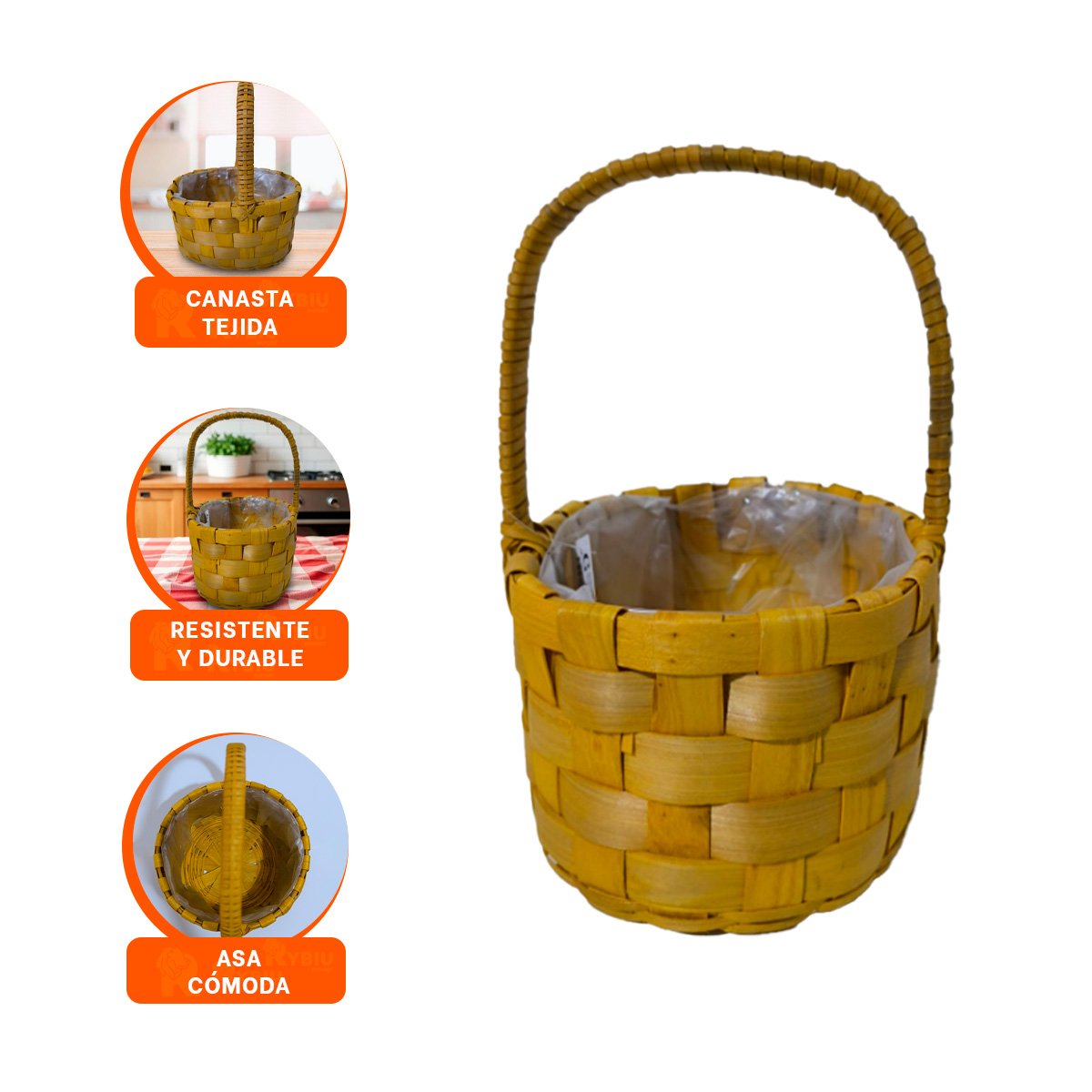 PACK6 RECIPIENTE CIRCULAR TEJIDO CON ASA PARA ORGANIZAR CON ESTILO EN CASA YREGALO STICKER - 2