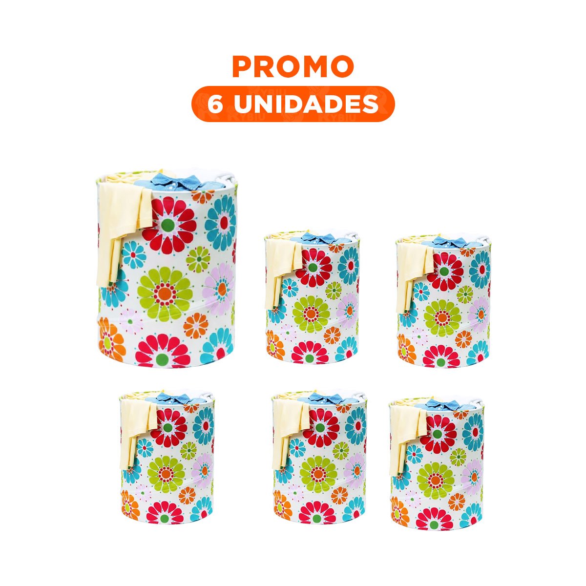 PACK6 IMPLEMENTO PARA ROPA QUE FACILITA ORDEN EN CASA CON FLORES DE COLORES 50X42CM - 1