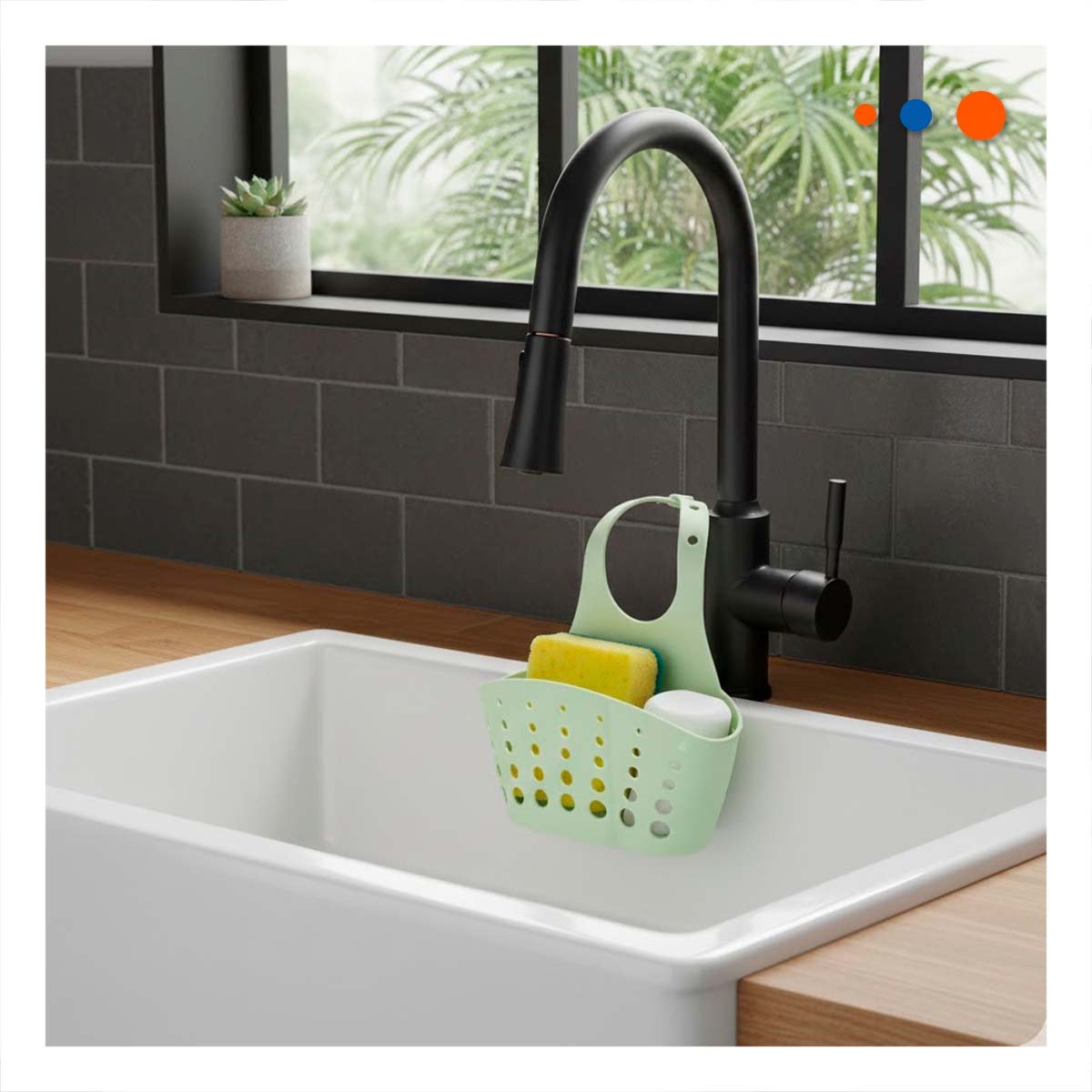 PACK4 RECEPTACULO COLGANTE VERDE PARA MANTENER EL BANO LIMPIO Y ORDENADO 19X15CM Y+PAPEL REGALO - 2