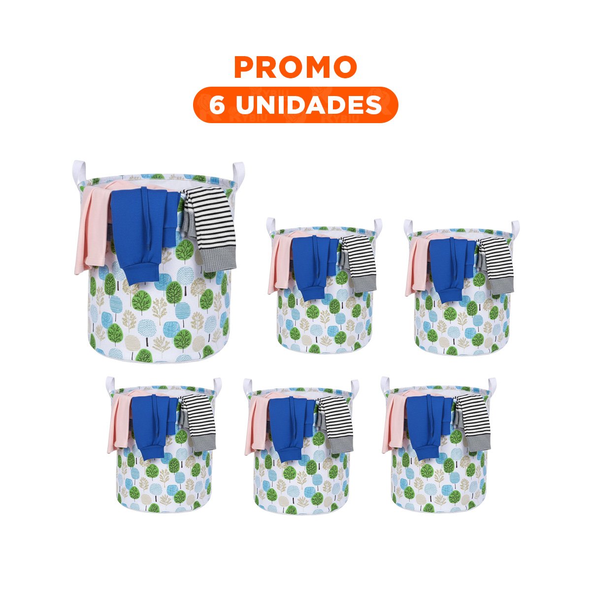 PACK6 RECIPIENTE PARA ROPA QUE PROTEGE PRENDAS DE POLVO CON ESTAMPADO DE ARBOLES 43X35CM - 1