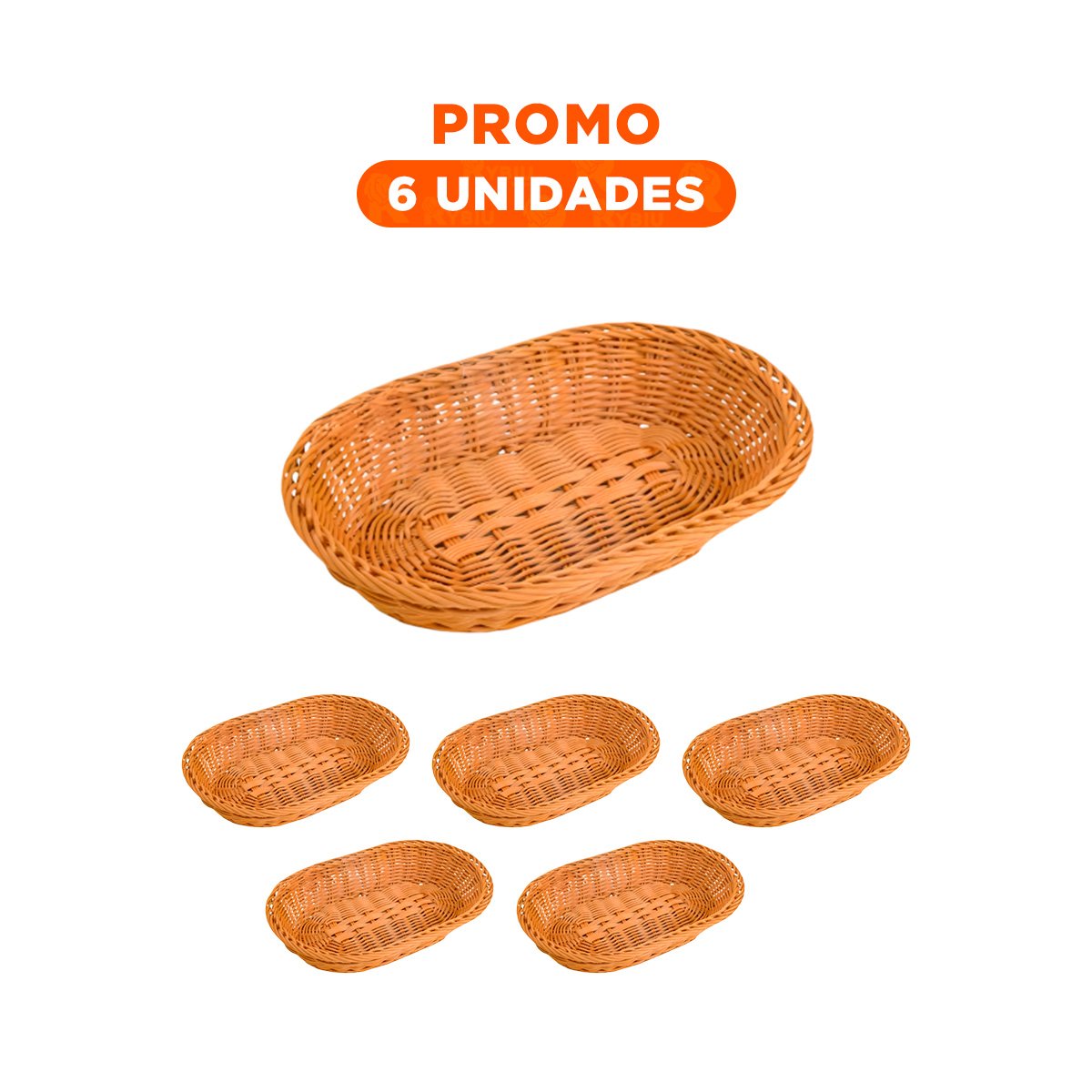 PACK6 CONTENEDOR CIRCULAR PARA ORGANIZACION EN MIMBRE DIMENSIONES 34X34X35CM - 1