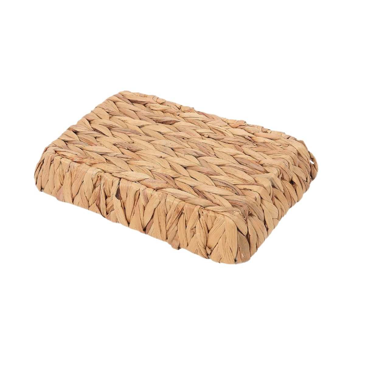 CESTA TEJIDA RECTANGULAR GRASS 36X28X6CM MOSTAZA PARA ORDENAR COSAS EN CASA YPAPEL REGALO - 1