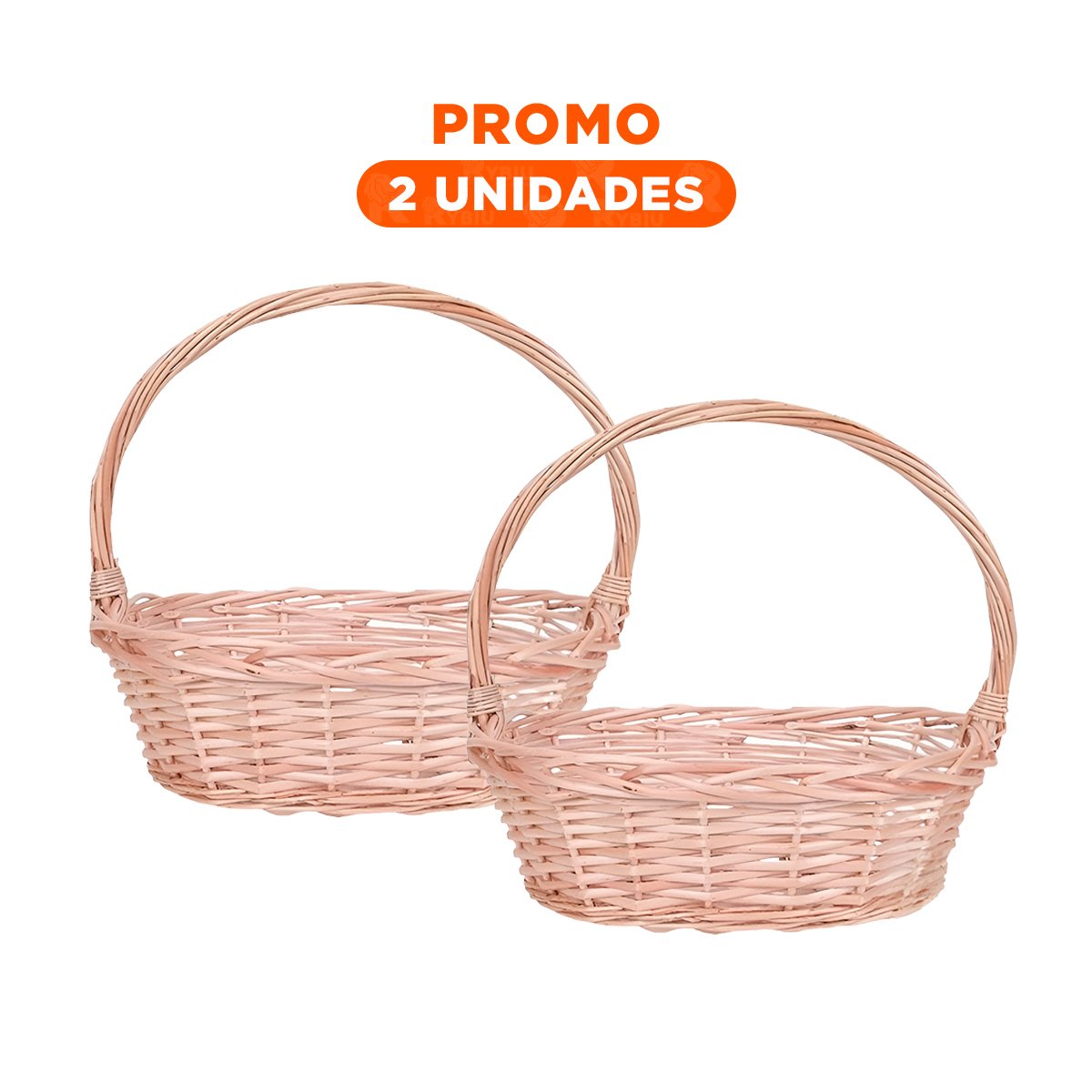 PACK2 CANASTA OVALADA DE MIMBRE PARA ESPACIOS DEL HOGAR DE DIMENSIONES 28X20X25CM - 1