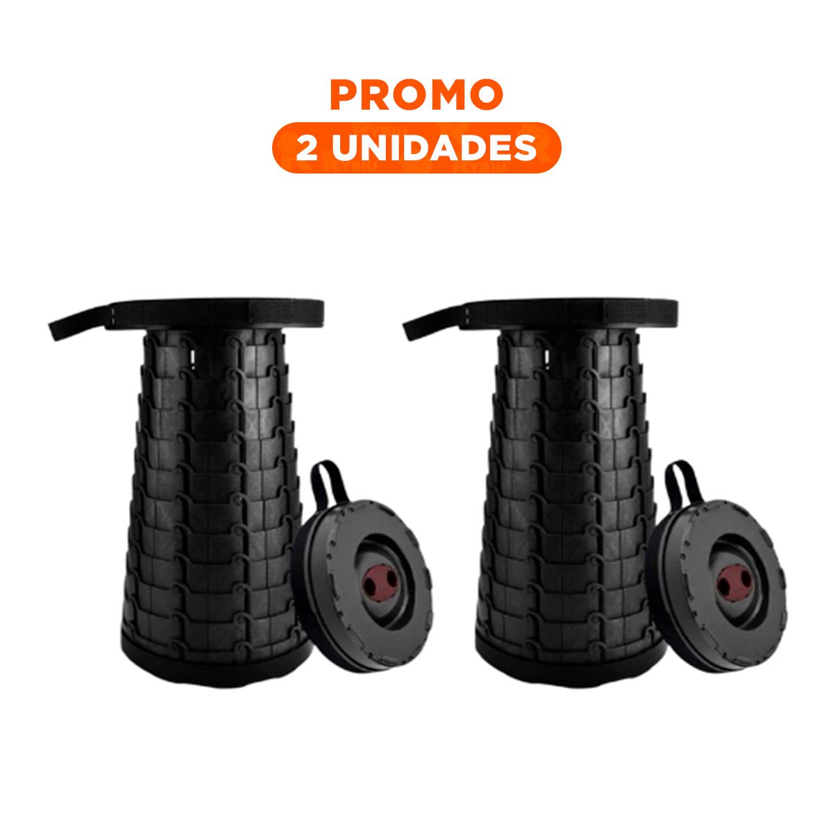 PACK2 BANQUETA PRACTICA PLEGABLE 3 SEGUROS PORTATILES TAPA NEGRO CENTRO NEGRO - 1