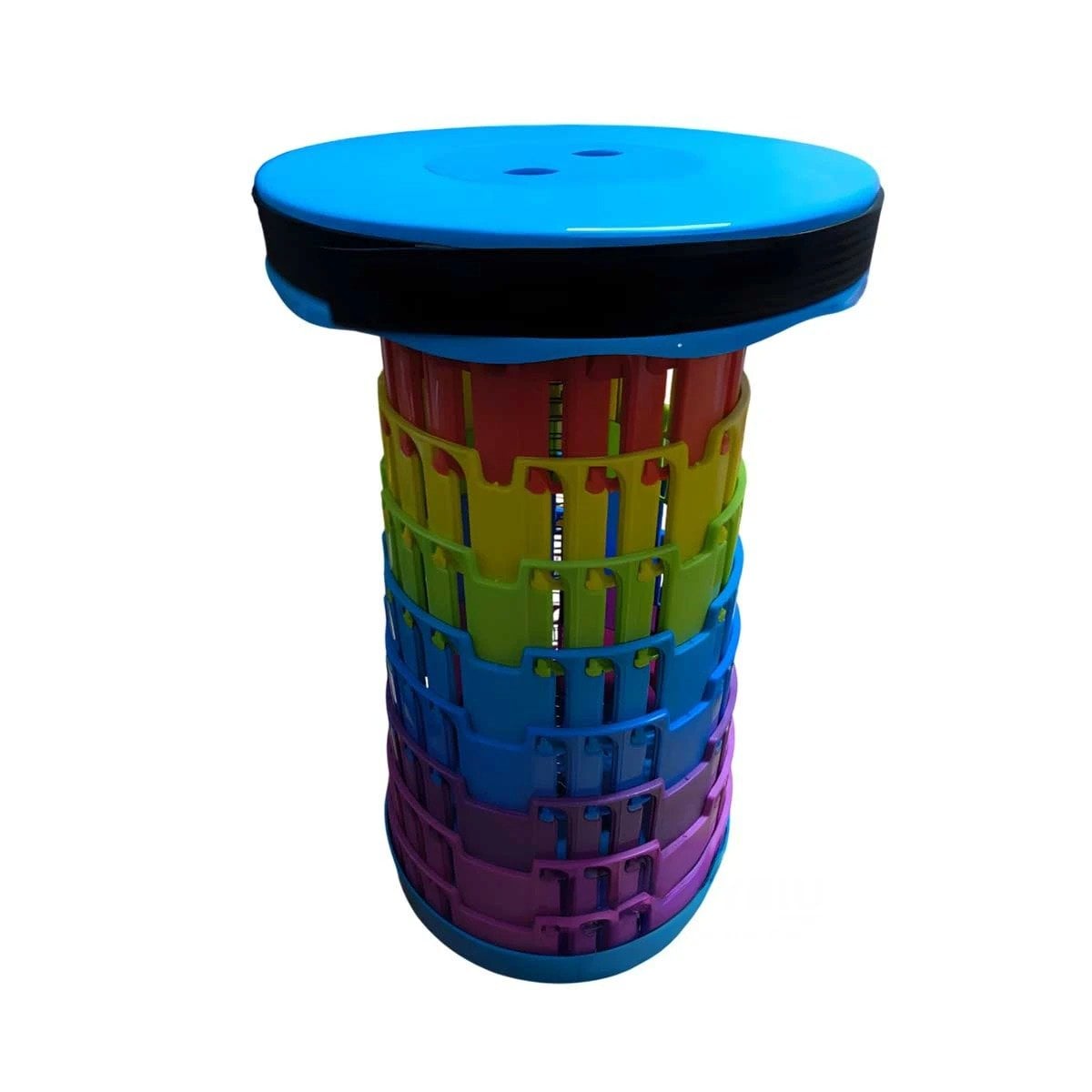 PACK12 TABURETE PLEGABLE IDEAL PARA REUNIONES FAMILIARES AZUL MULTICOLOR Y+REGALO STICKER - 2