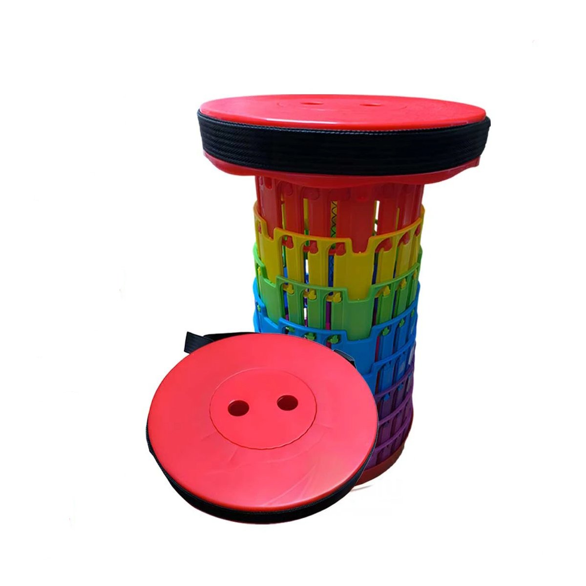 PACK6 REPOSERA PLEGABLE FACIL DE TRANSPORTAR CON 3 SEGUROS ROJO MULTICOLOR Y+REGALO STICKER - 2