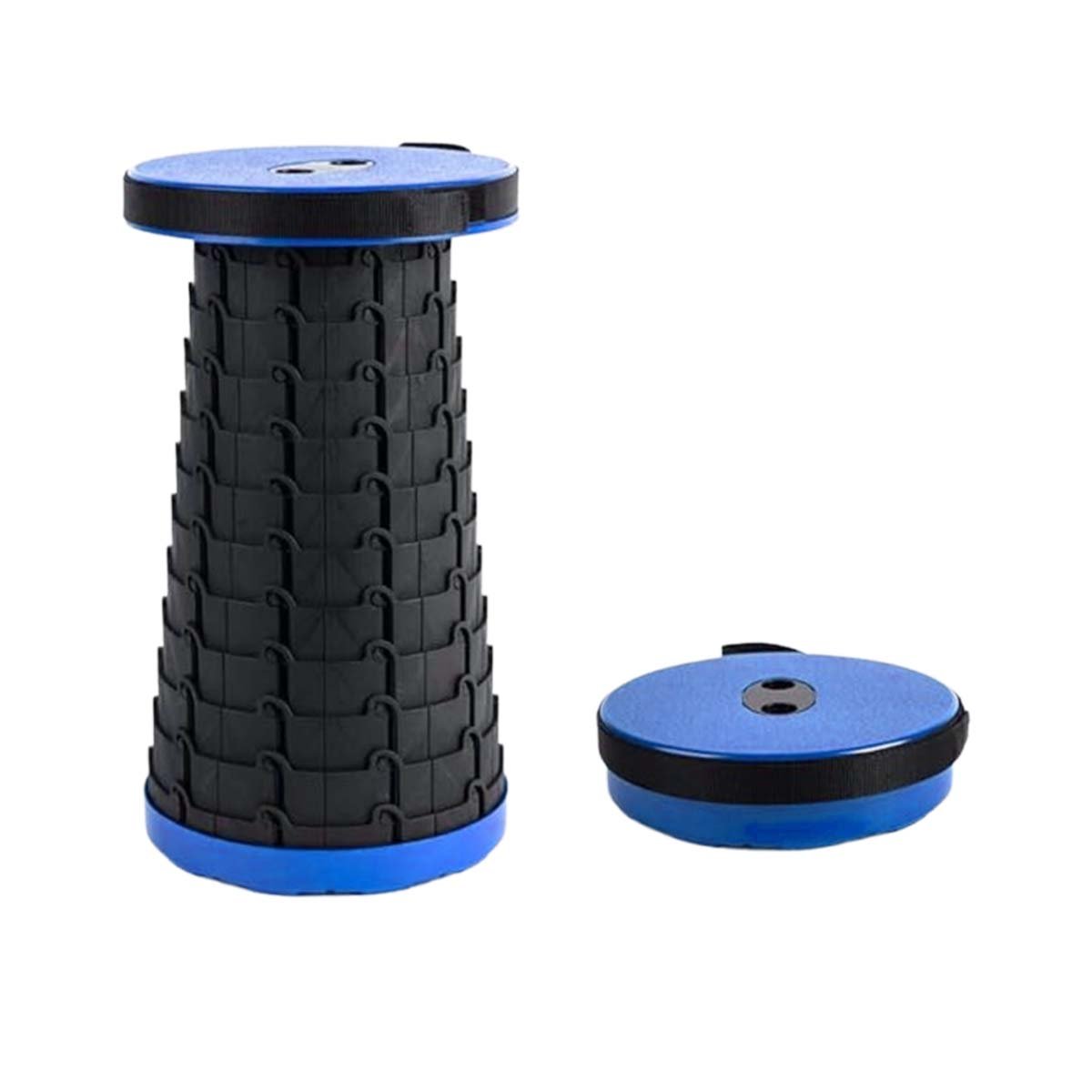 SILLA COMPACTA 3 SEGUROS PORTATIL TAPA AZUL CENTRO NEGRO PARA HOGAR Y TERRAZA Y+LIGAS REGALO - 3