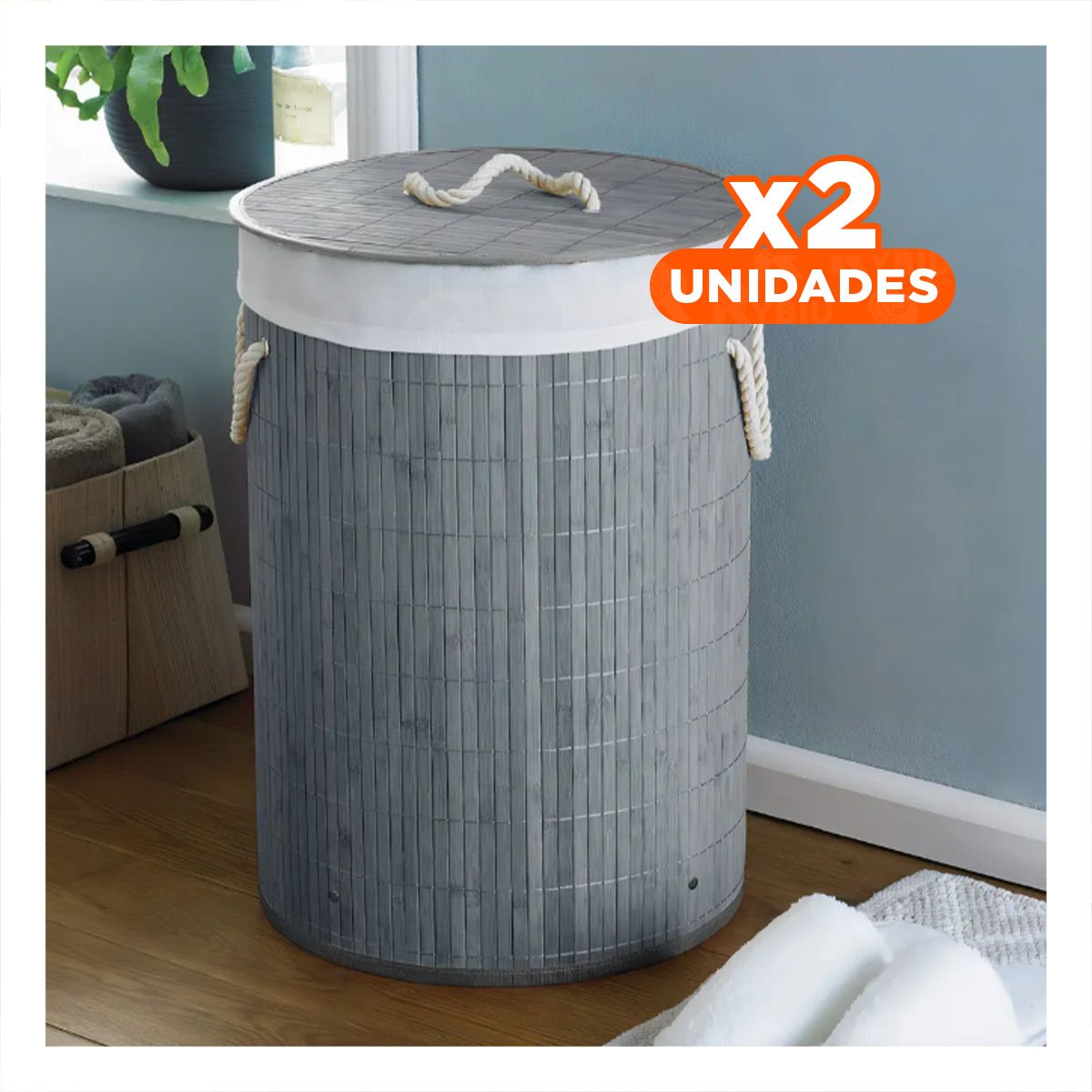 PACK2 CILINDRO PLEGABLE CIRCULAR CON TAPA PARA ALMACENAMIENTO EN CASA Y+REGALO STICKER - 1