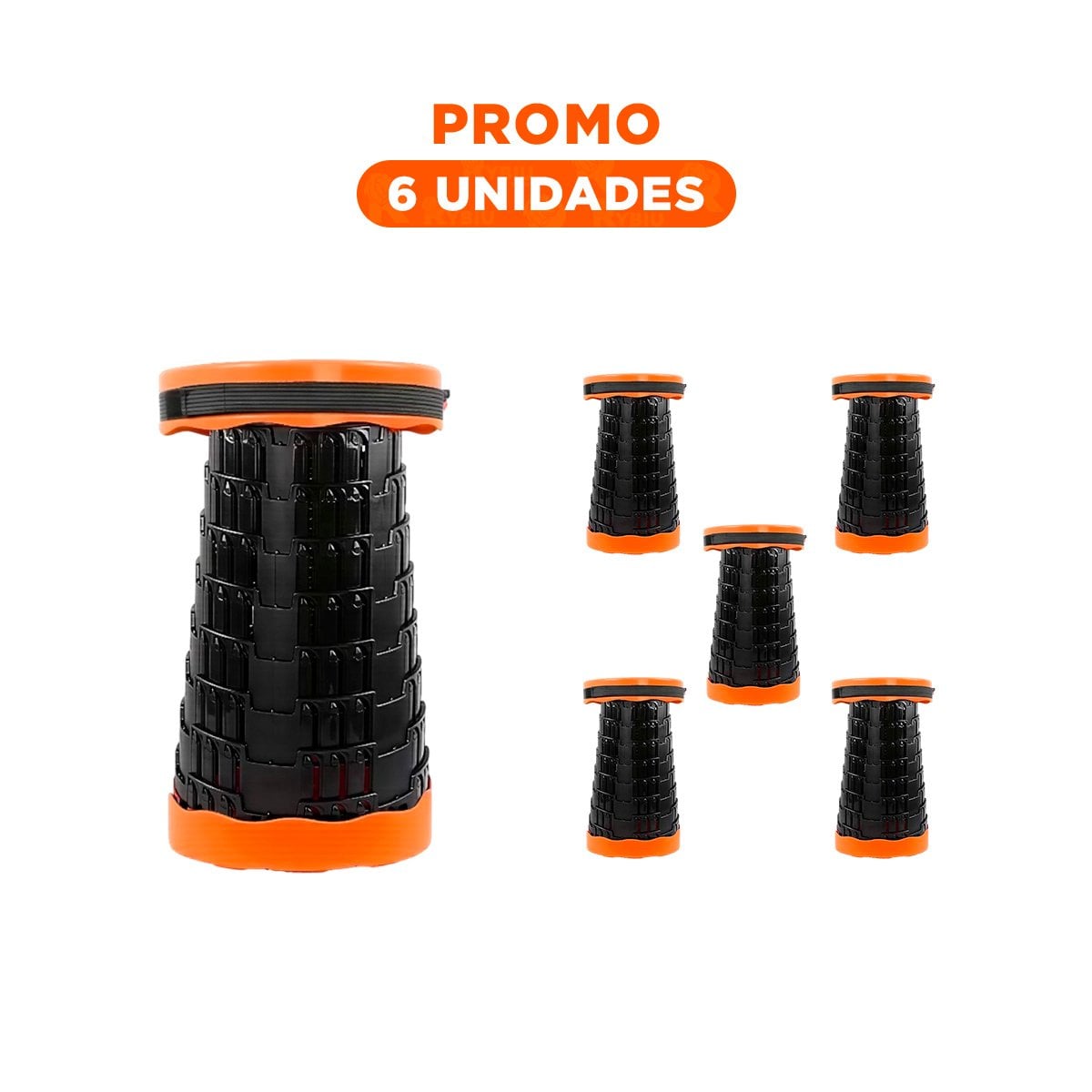 PACK6 ASIENTO PORTATIL PLEGABLE CON TRES SEGUROS PARA CASA - 1
