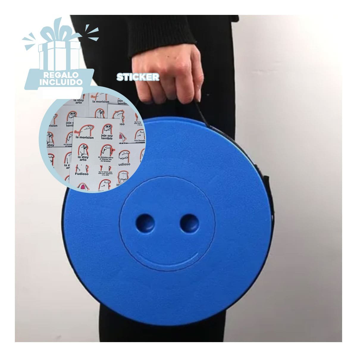 BANCO PORTATIL PLEGABLE CON TRES SEGUROS PRACTICO PARA CASA Y EVENTOS YREGALO STICKER - 1
