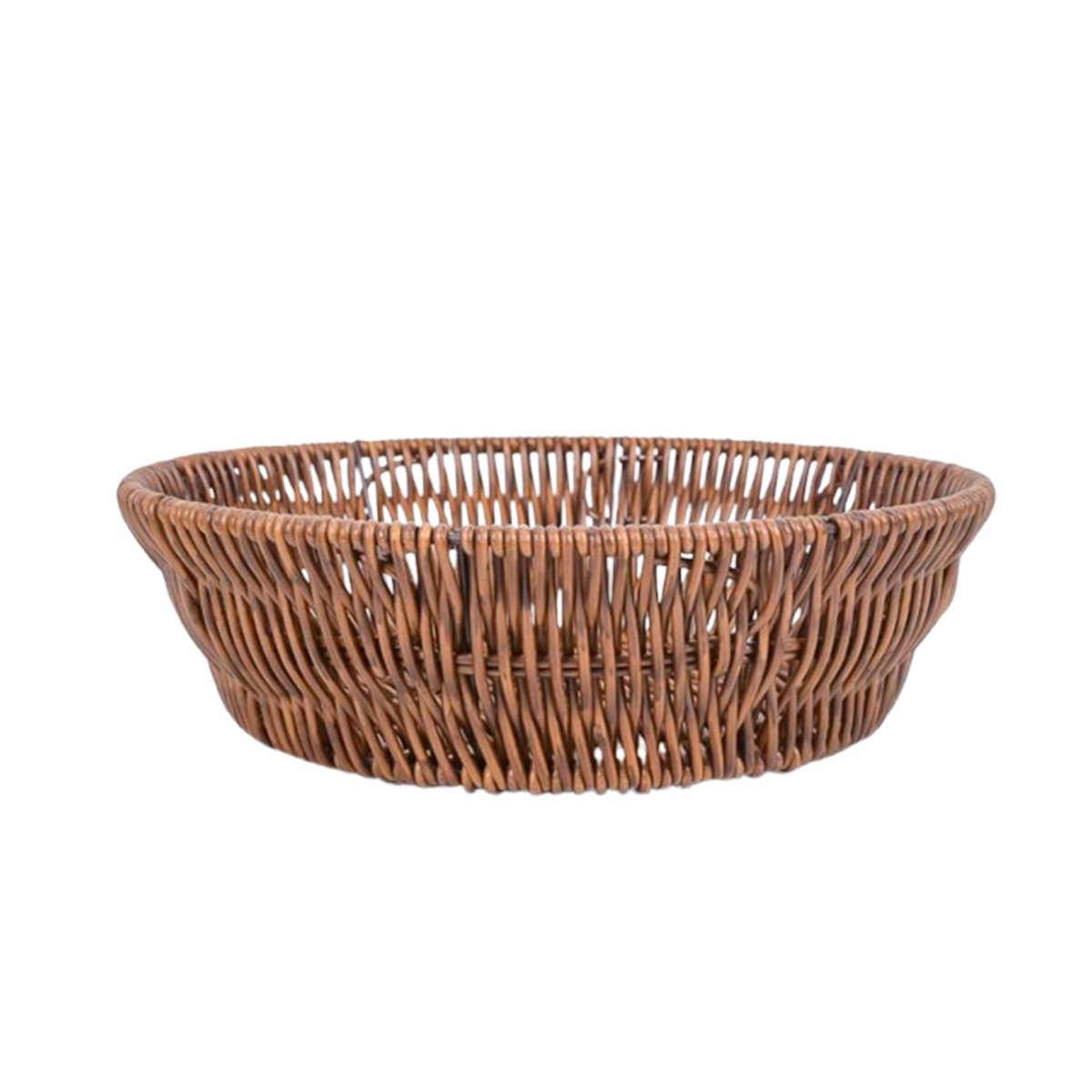 CESTA TEJIDA CIRCULAR 21X15X7CM MARRON PRACTICA PARA ESPACIOS PEQUENOS PLUS YPAPEL REGALO - 1