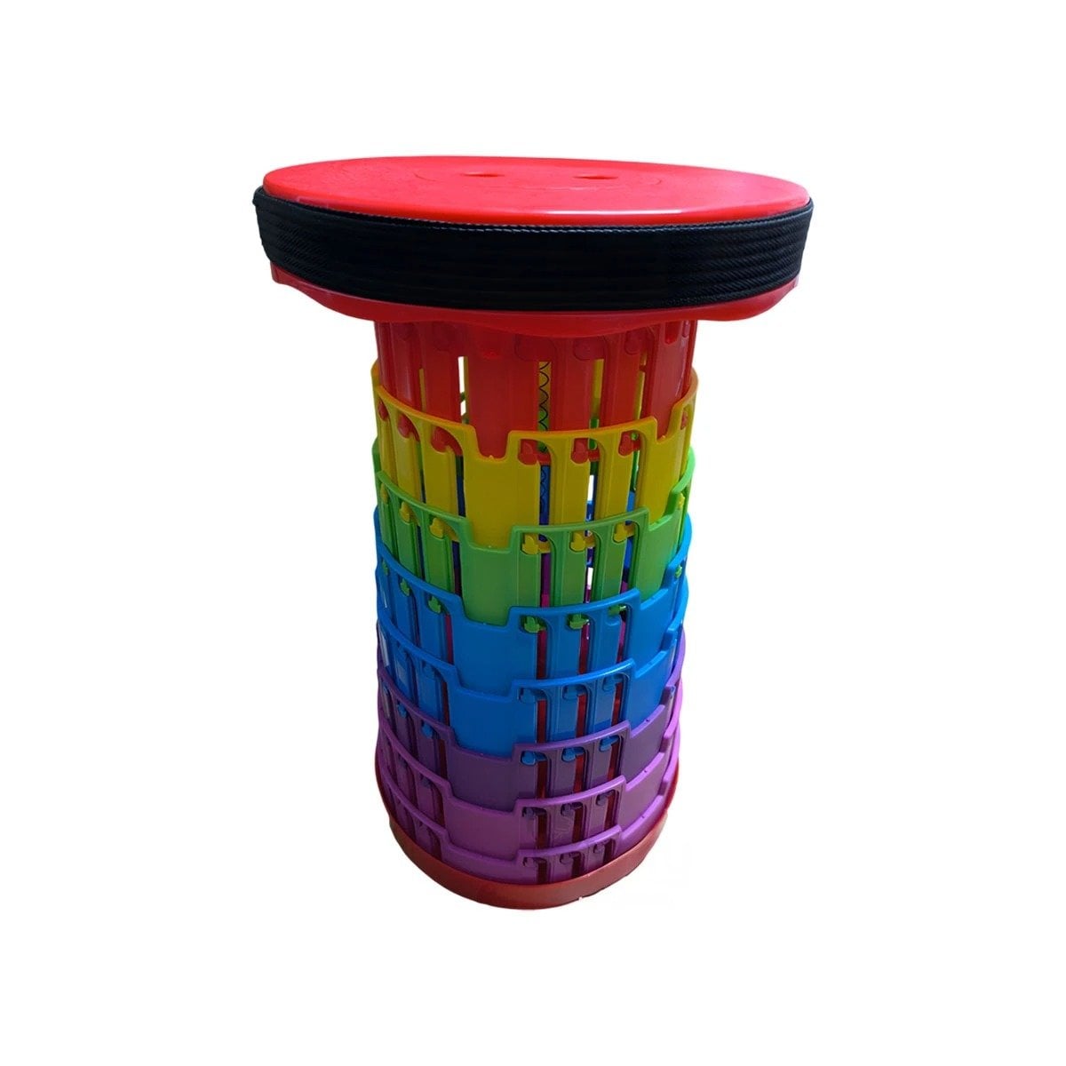 PACK2 TABURETE PLEGABLE FACIL DE LLEVAR CON 3 SEGUROS ROJO MULTICOLOR YREGALO STICKER - 2