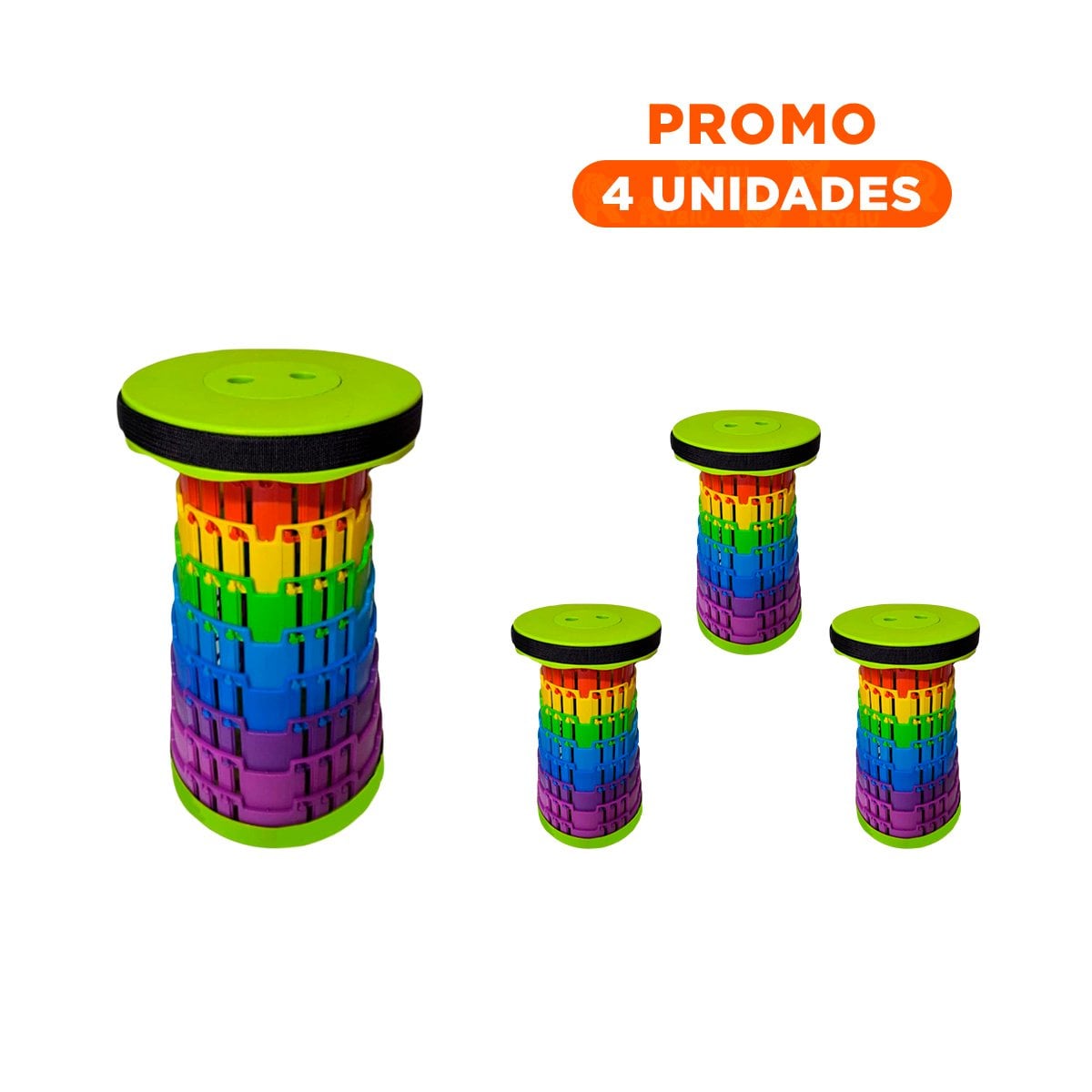 PACK4 BANCO VERSATIL CON TRES SEGUROS PLEGABLE PARA USO DIARIO YREGALO STICKER - 1