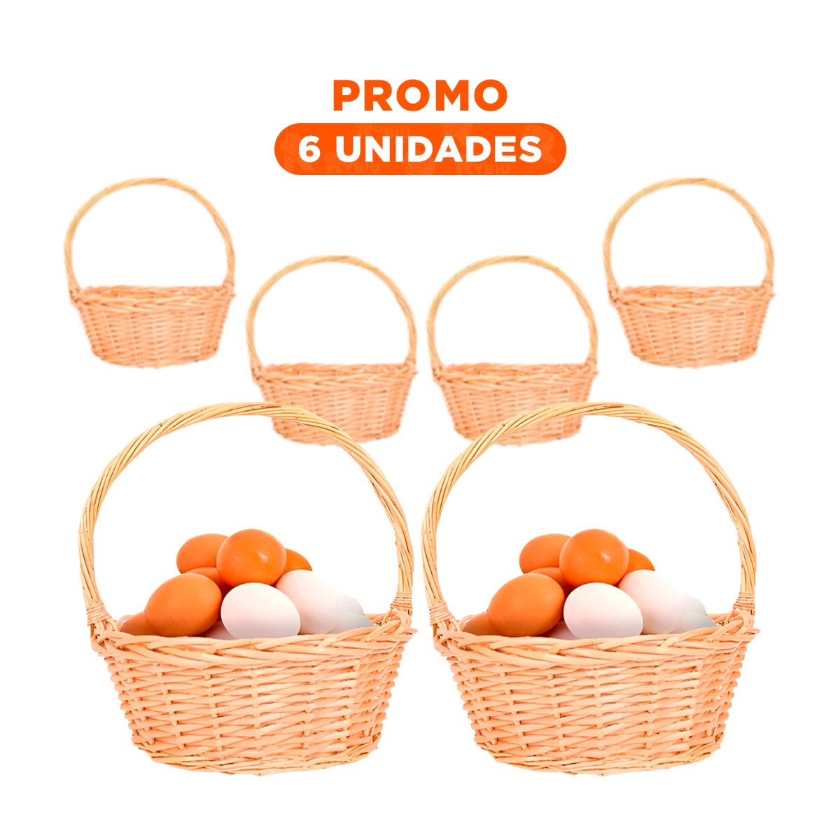 PACK6 CONTENEDOR NATURAL DE MIMBRE CIRCULAR Y DIMENSIONES 24X24X25CM - 1