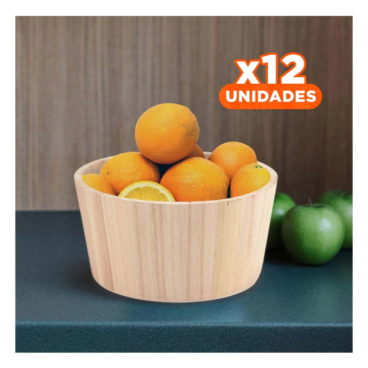 PACK12 SOPORTE DE MADERA CIRCULAR 20X10CM DE LINEAS DE ARTESANO PARA EL COMEDOR - 1