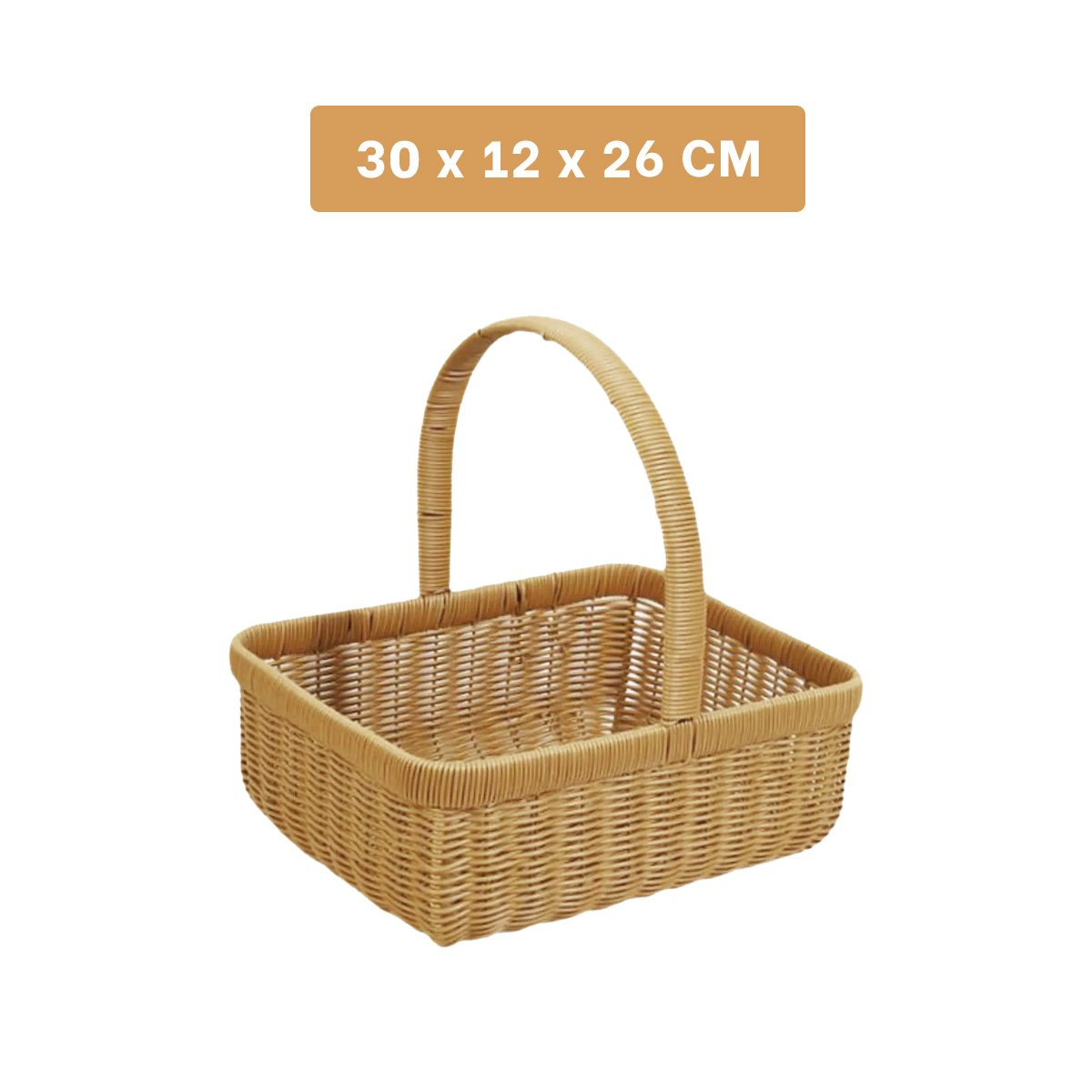 PACK6 CESTA TEJIDA CUADRADA CON ASA PARA ORGANIZACION DE COMEDOR Y SALA MOSTAZA Y+PAPEL REGALO - 4