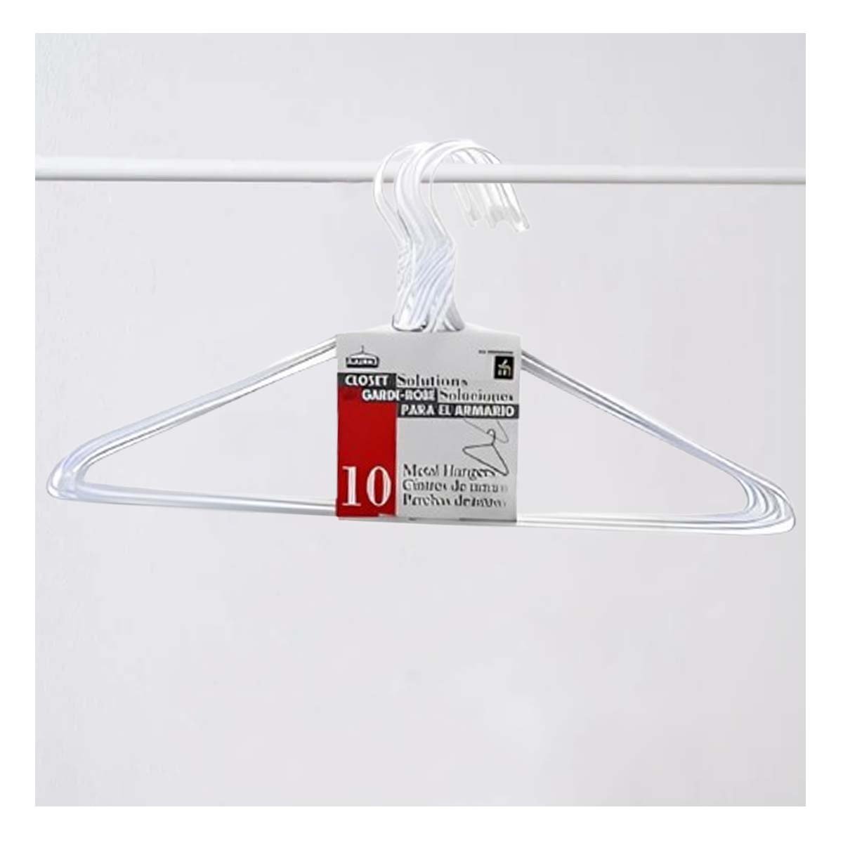 GANCHO BLANCO DE ALAMBRE PACK 10 PIEZAS 21X40CM PARA GUARDAR PRENDAS Y+PAPEL REGALO - 2